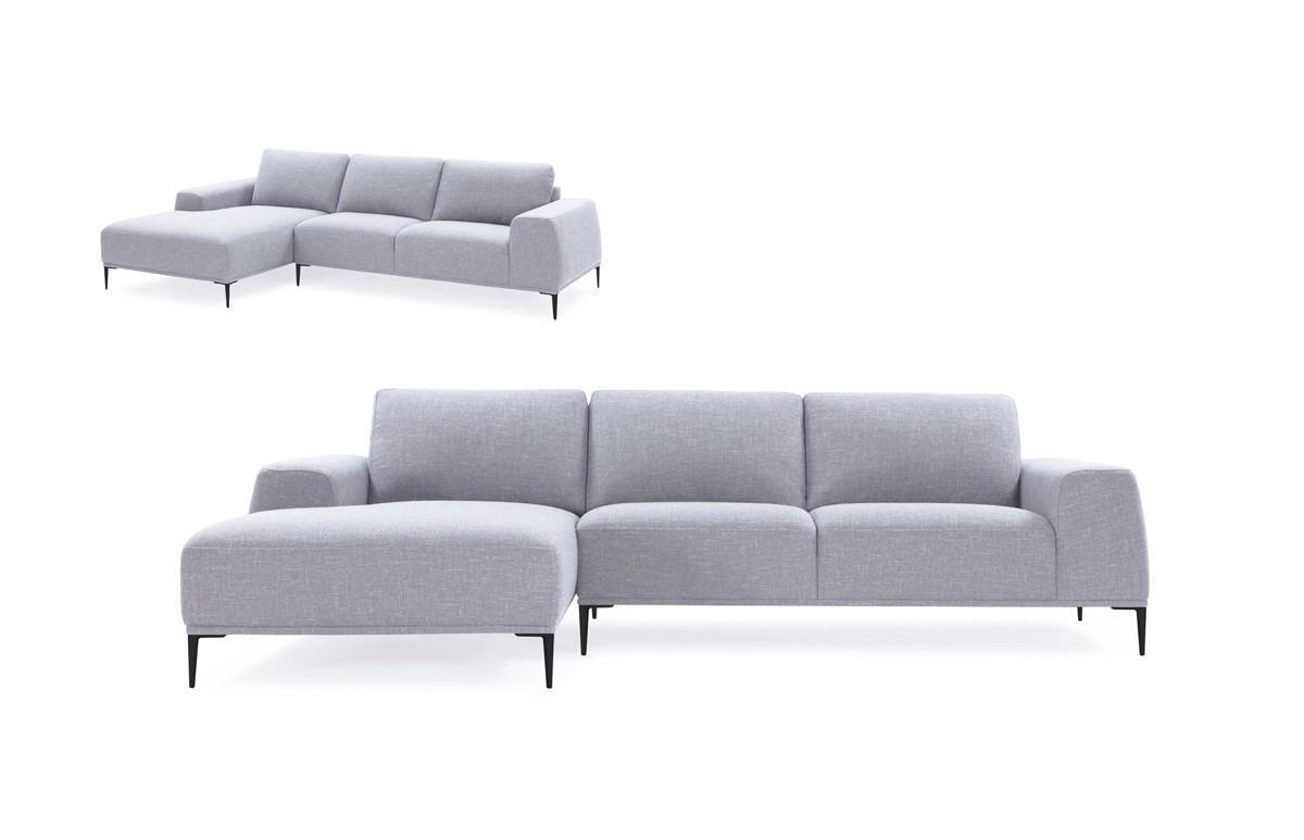 

    
Grey Fabric Sectional Sofa w/ Left Facing Chaise VIG Divani Casa Arthur Modern
