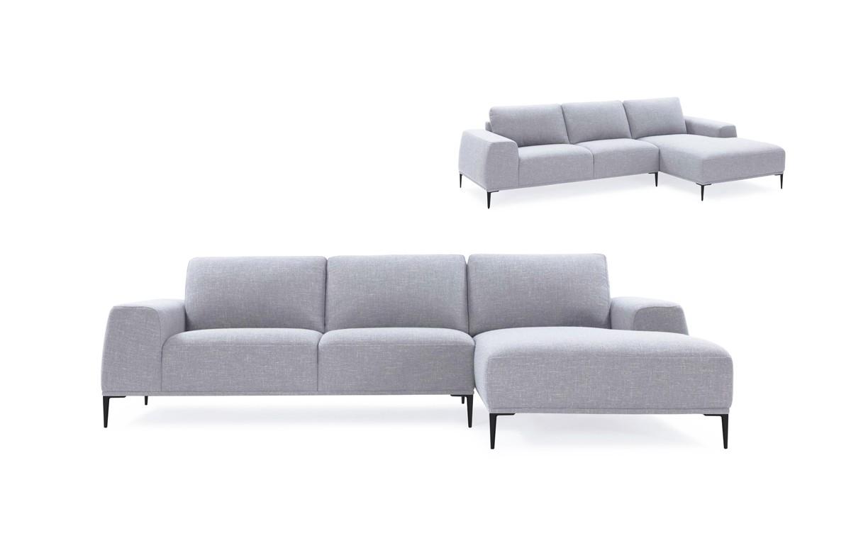 

    
Grey Fabric Sectional Sofa w/ Right Facing Chaise VIG Divani Casa Arthur Modern

