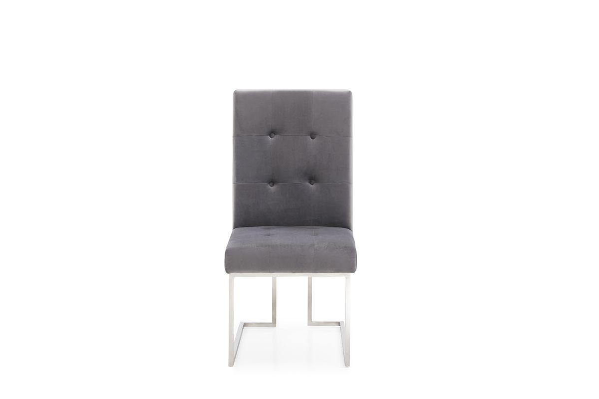 

    
Grey Fabric & Silver Steel Dining Chair Set 2Pcs by VIG Modrest Legend
