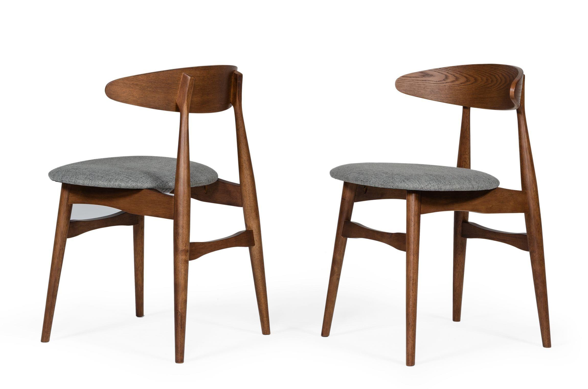 

    
Grey Fabric & Walnut 2 Dining Chairs by VIG Modrest Prospect
