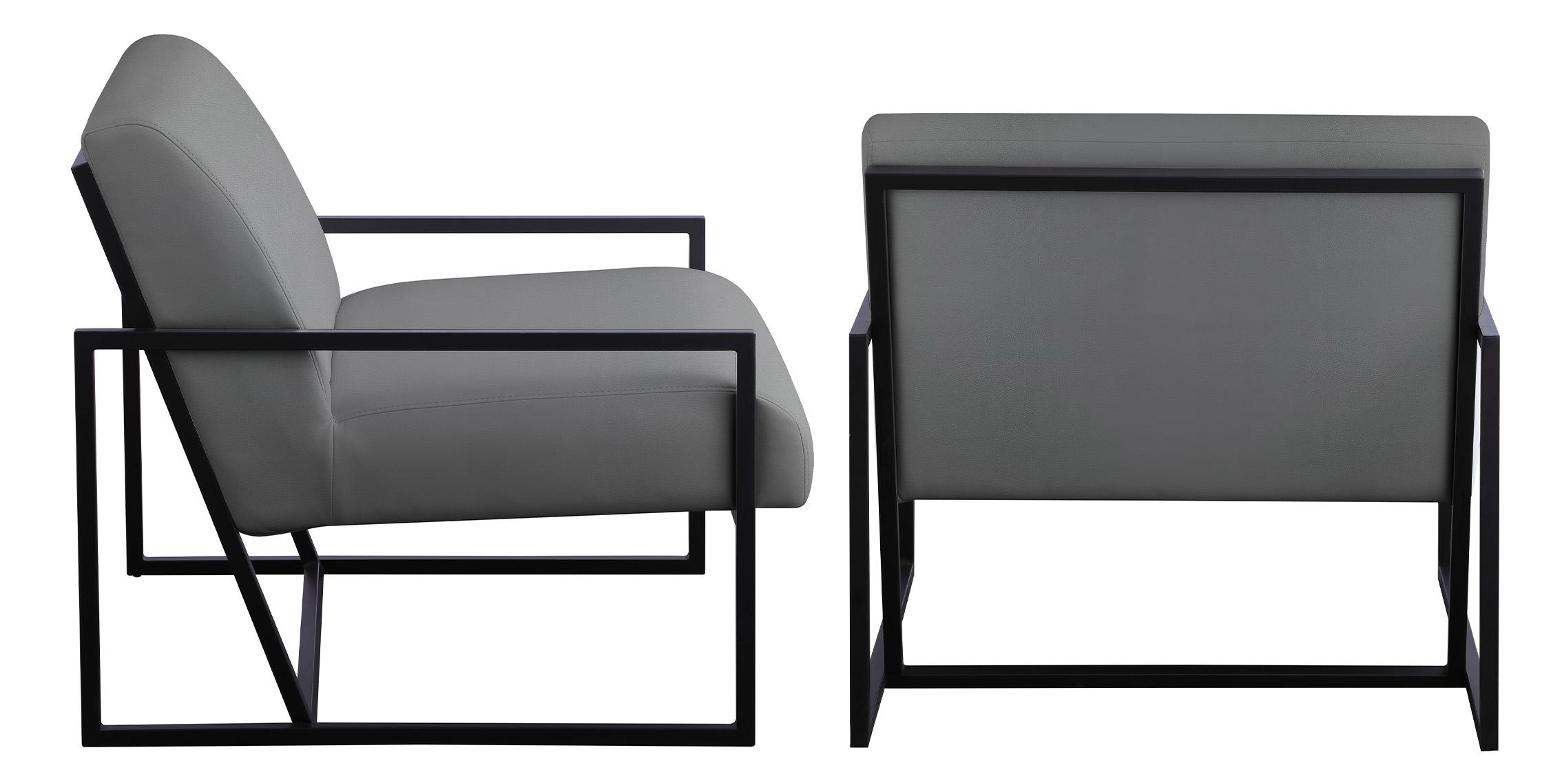 

    
Grey Faux Leather & Black Metal Chair Set 2Pcs INDUSTRY 535Grey Meridian Modern
