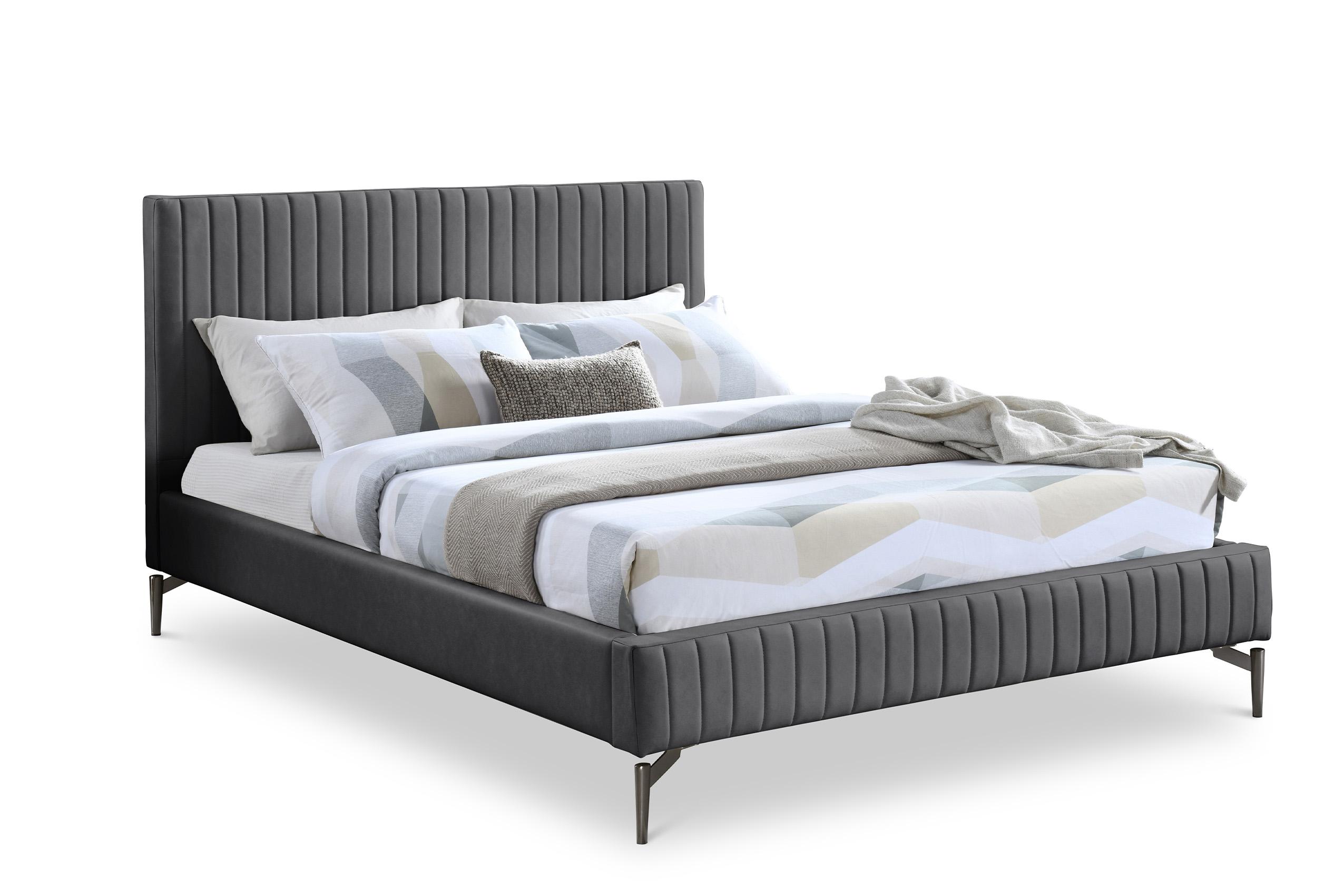 

    
Grey Faux Leather Channel Tufted Full Bed GalloGrey-F Meridian Modern
