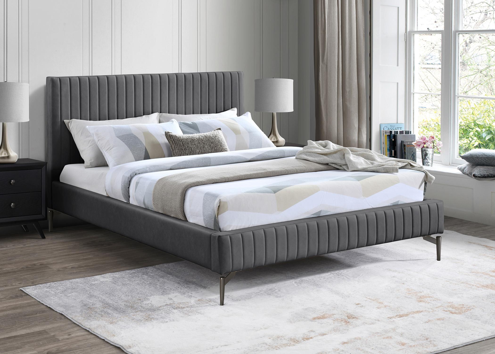 

    
Grey Faux Leather Channel Tufted King Bed GalloGrey-K Meridian Modern
