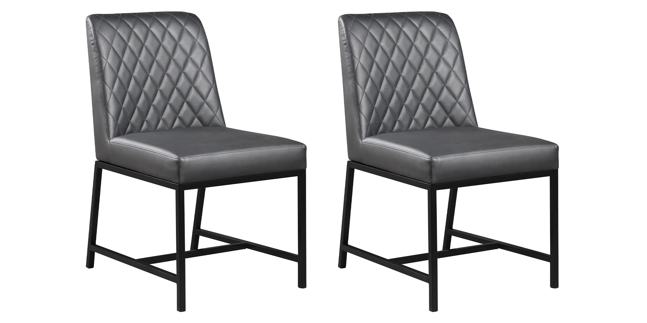 Contemporary, Modern Dining Chair Set BRYCE 918Grey-C 918Grey-C-Set-2 in Gray Faux Leather
