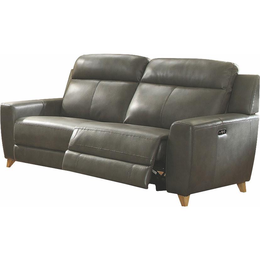 Contemporary, Casual Reclining Sofa Cayden Cayden-54200 in Gray Faux Leather