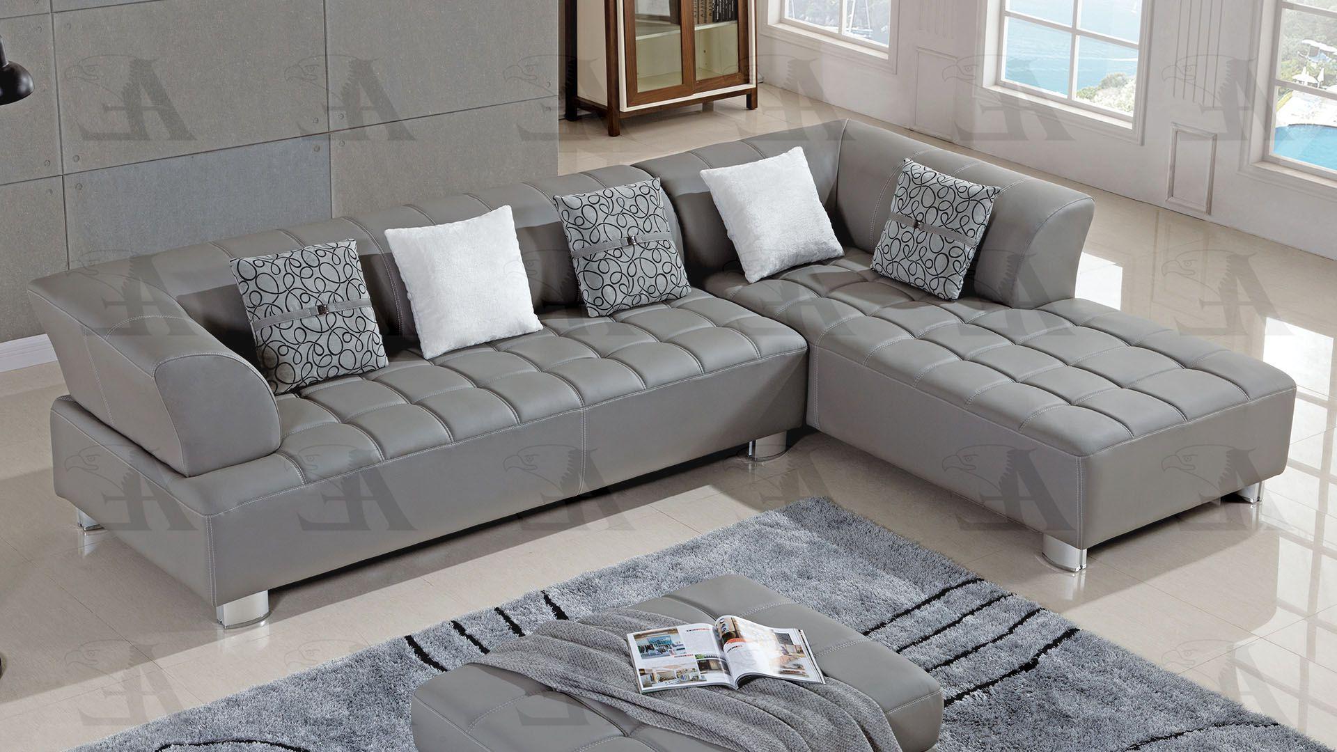 

        
American Eagle Furniture AE-L138-GR Sectional Sofa Set Gray Faux Leather 00842295103956
