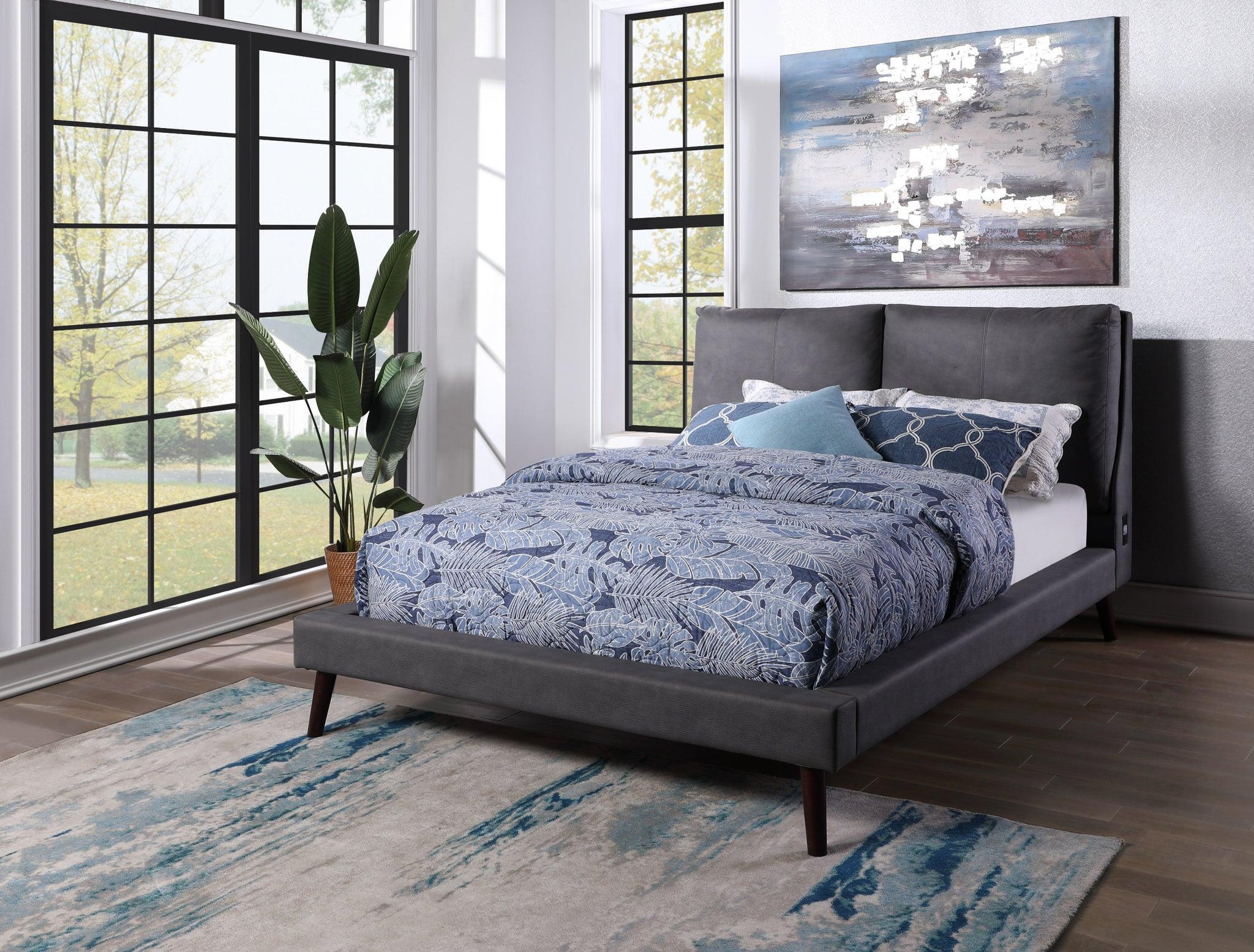 

    
Alpine Furniture GABRIELA Platform Bedroom Set Gray 9901EK-Set-4
