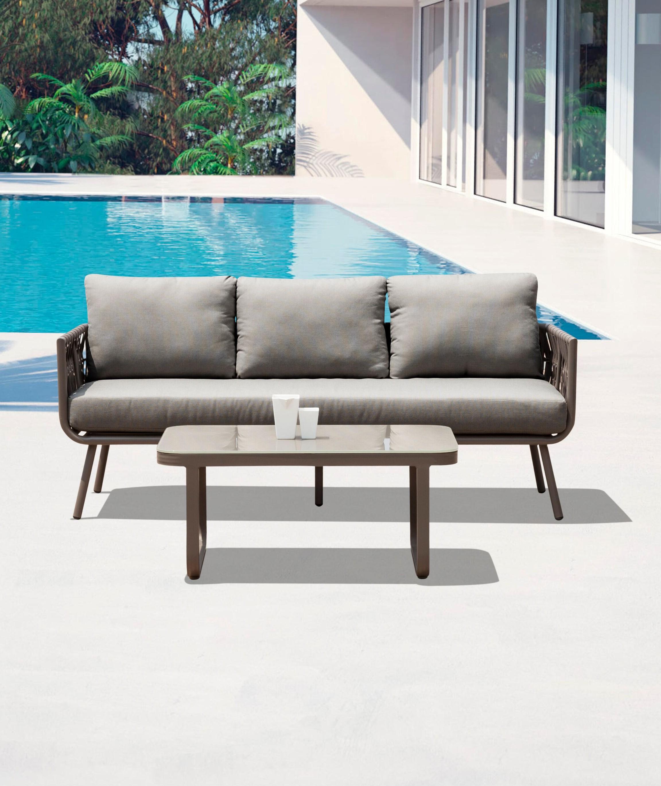 

    
Transitional Taupe Aluminium Patio Sofa Set 4pcs WhiteLine COL1563-TAU Oasis
