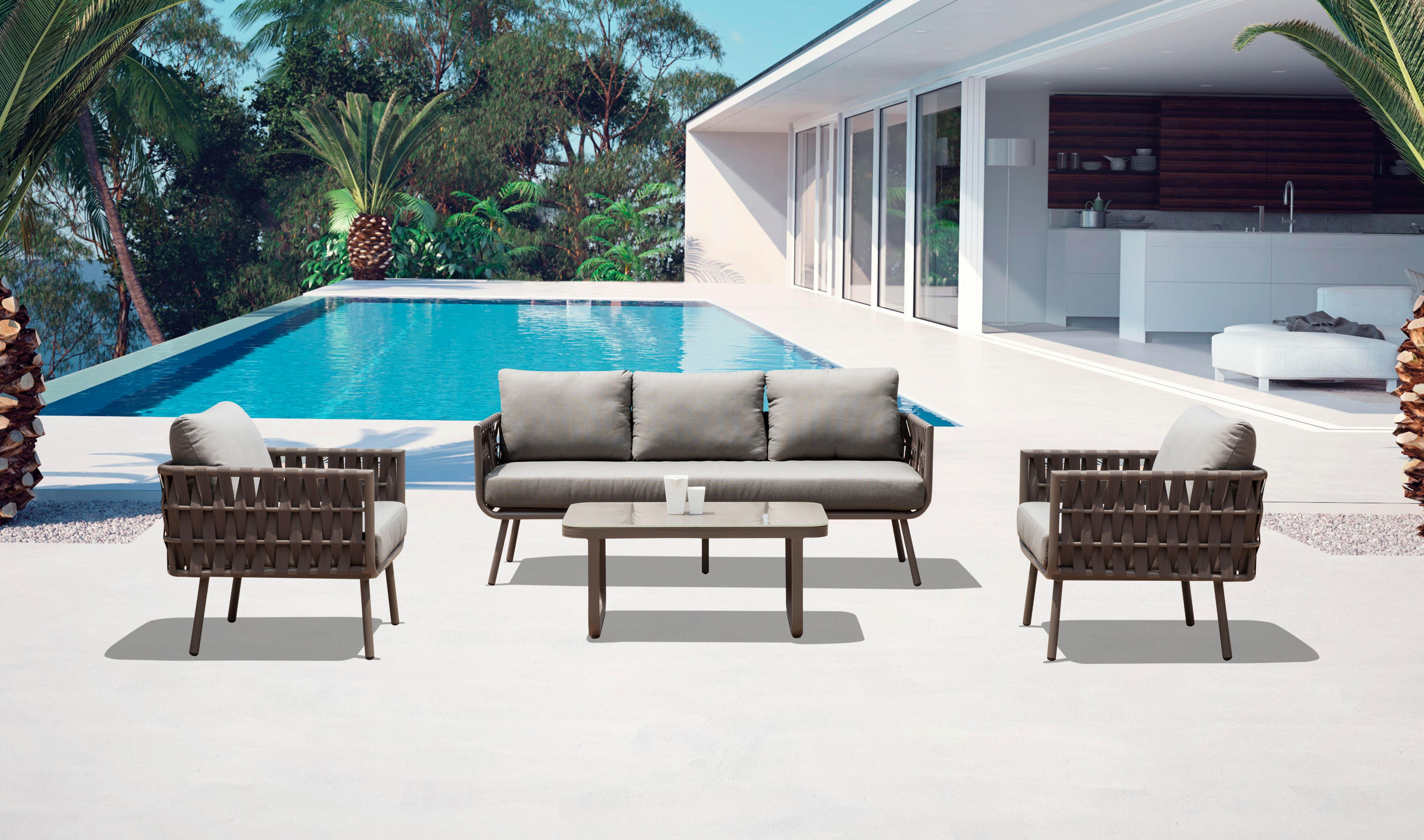 

    
Transitional Taupe Aluminium Patio Sofa Set 4pcs WhiteLine COL1563-TAU Oasis
