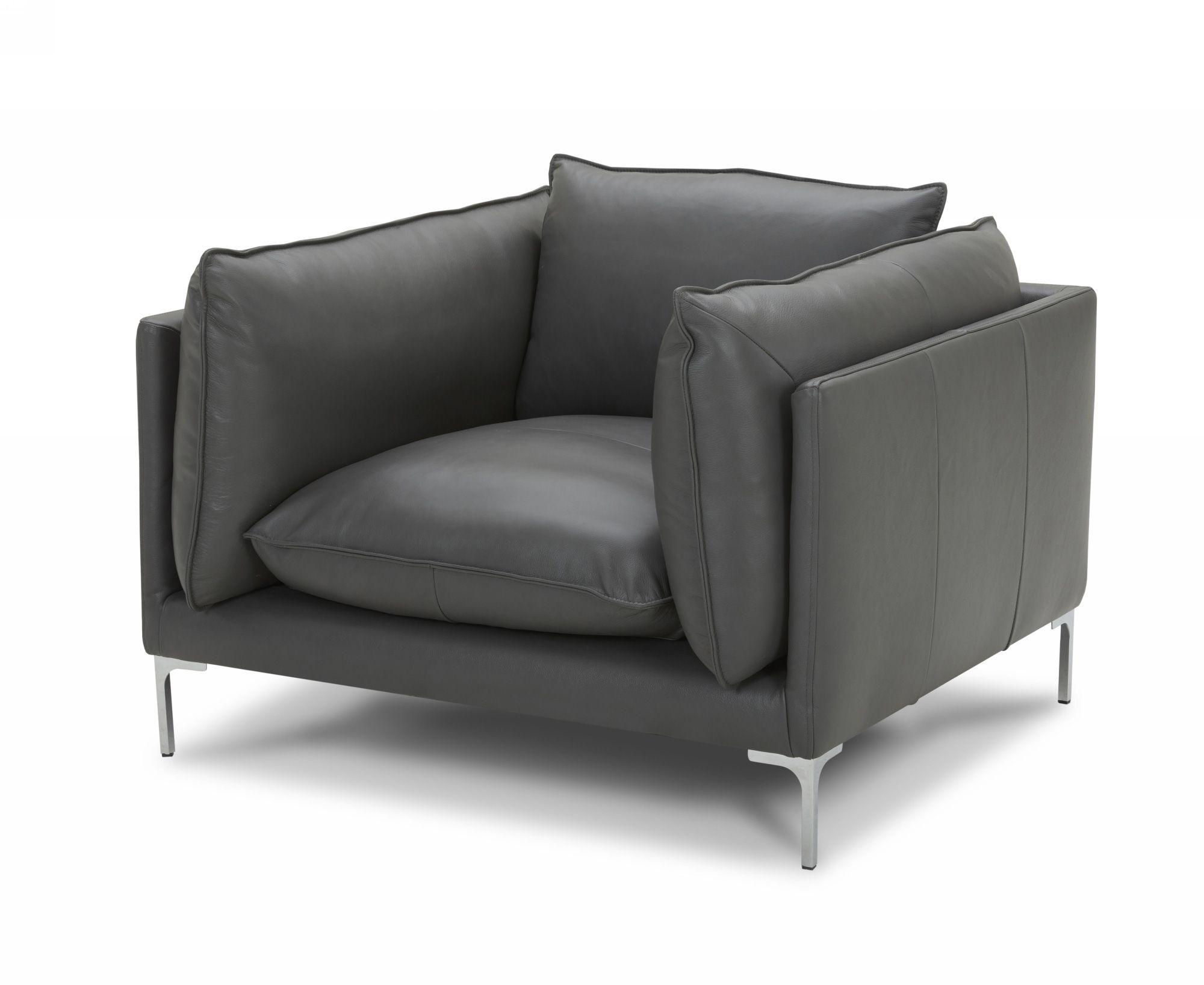 Contemporary, Modern Arm Chair VGKKKF2627-L2925-CHR VGKKKF2627-L2925-CHR in Gray Full Leather
