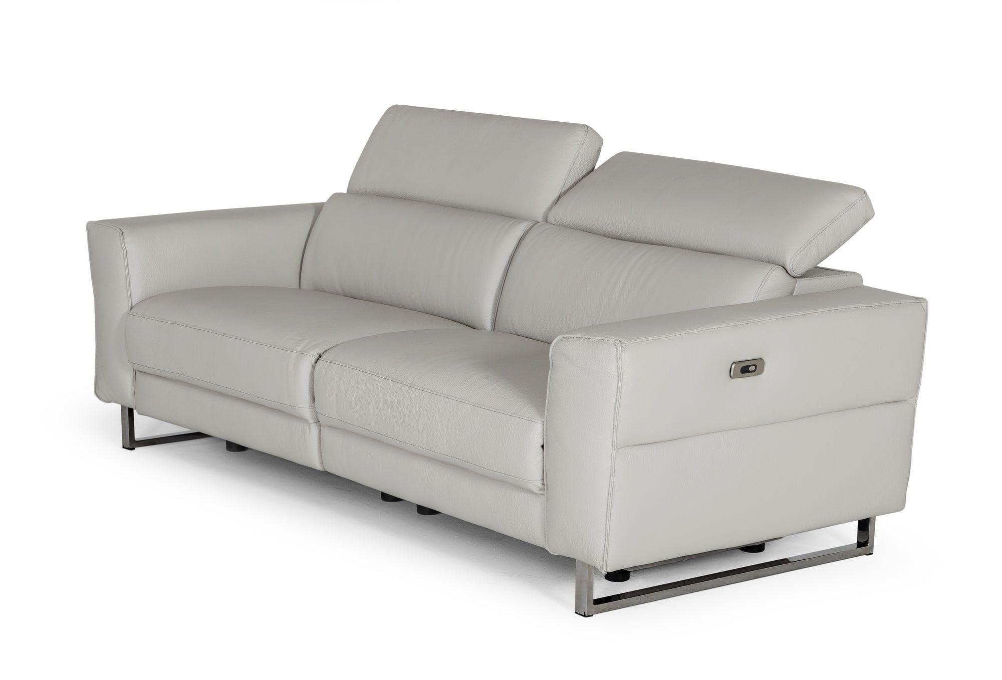 Contemporary, Modern Recliner Sofa VGDDLUCCA-GREY-S VGDDLUCCA-GREY-S in Gray Genuine Leather