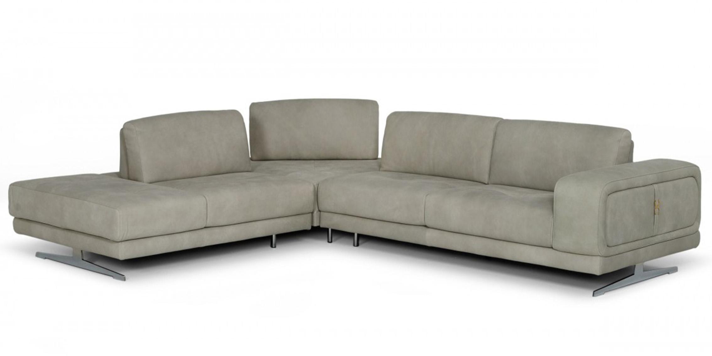 

    
GREY Nubuck Leather Sectional LEFT Coronelli Collezioni Mood VIG Made in Italy
