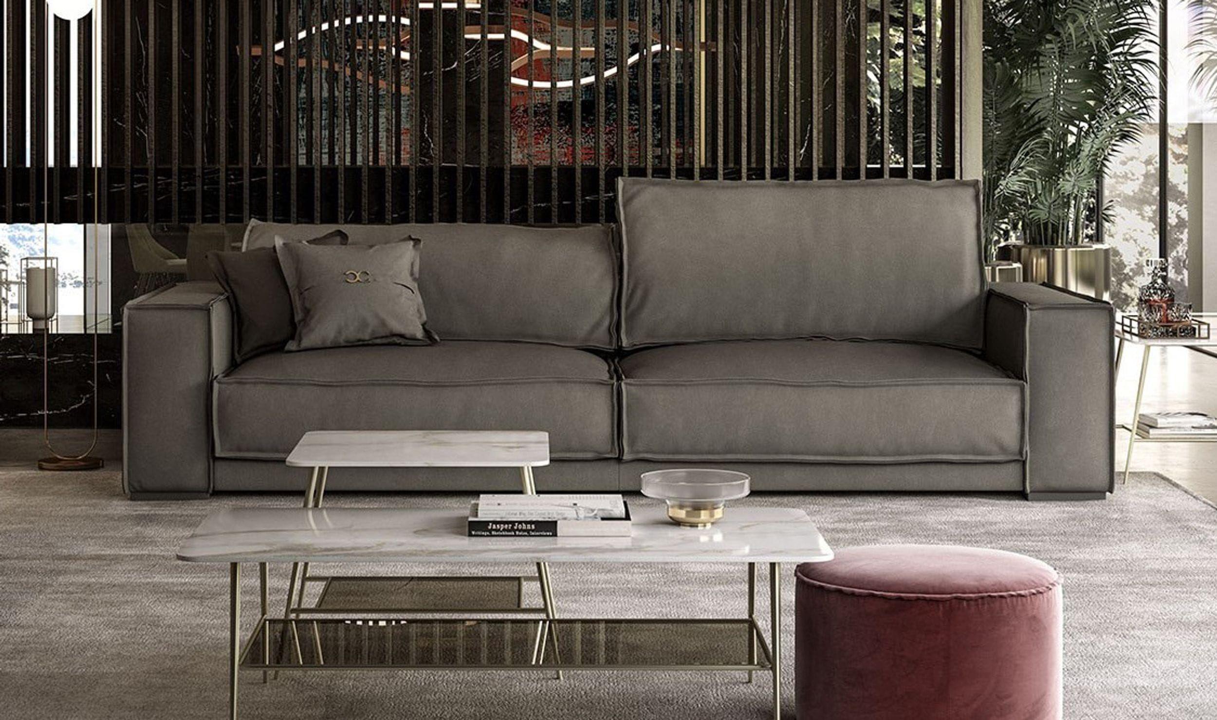 Contemporary, Modern Sofa VGCCBAXTER/STATUS-GRY-S VGCCBAXTER/STATUS-GRY-S in Gray Italian Leather