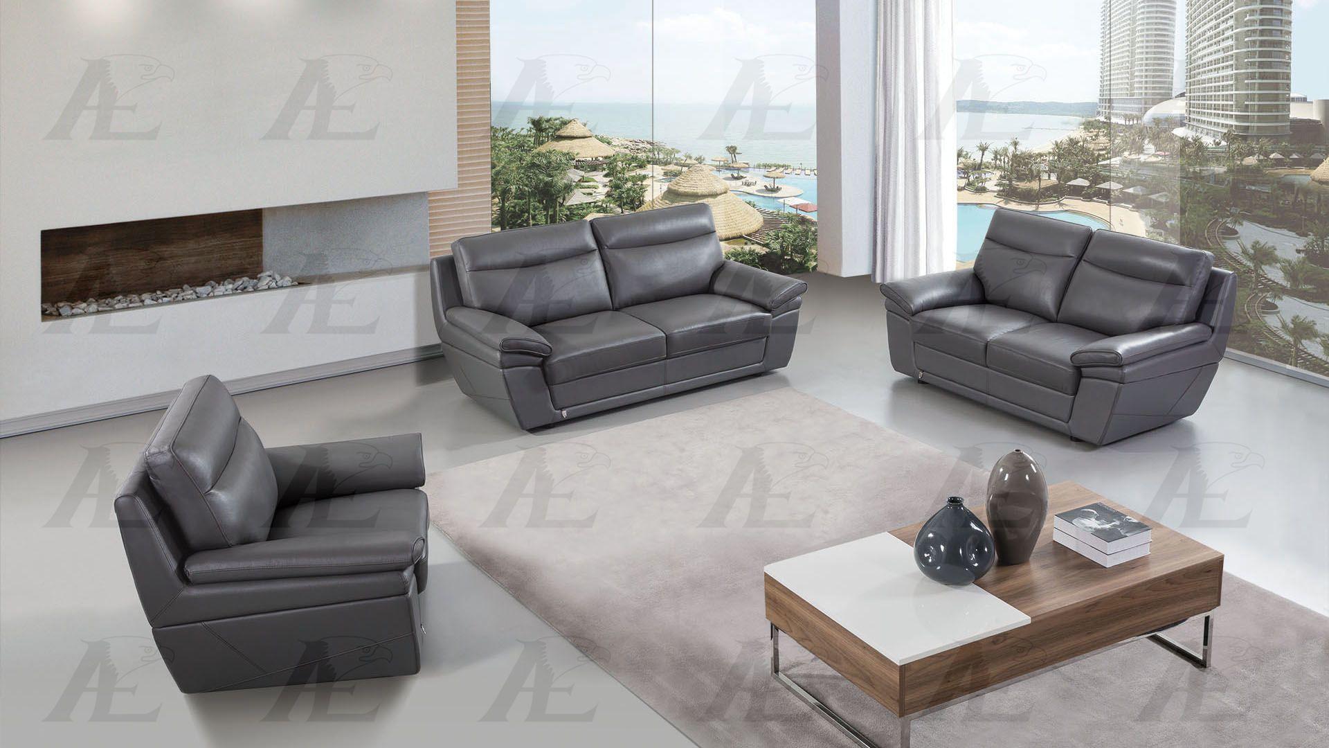 

                    
American Eagle Furniture EK092-GR-SF Sofa Gray Top grain leather Purchase 
