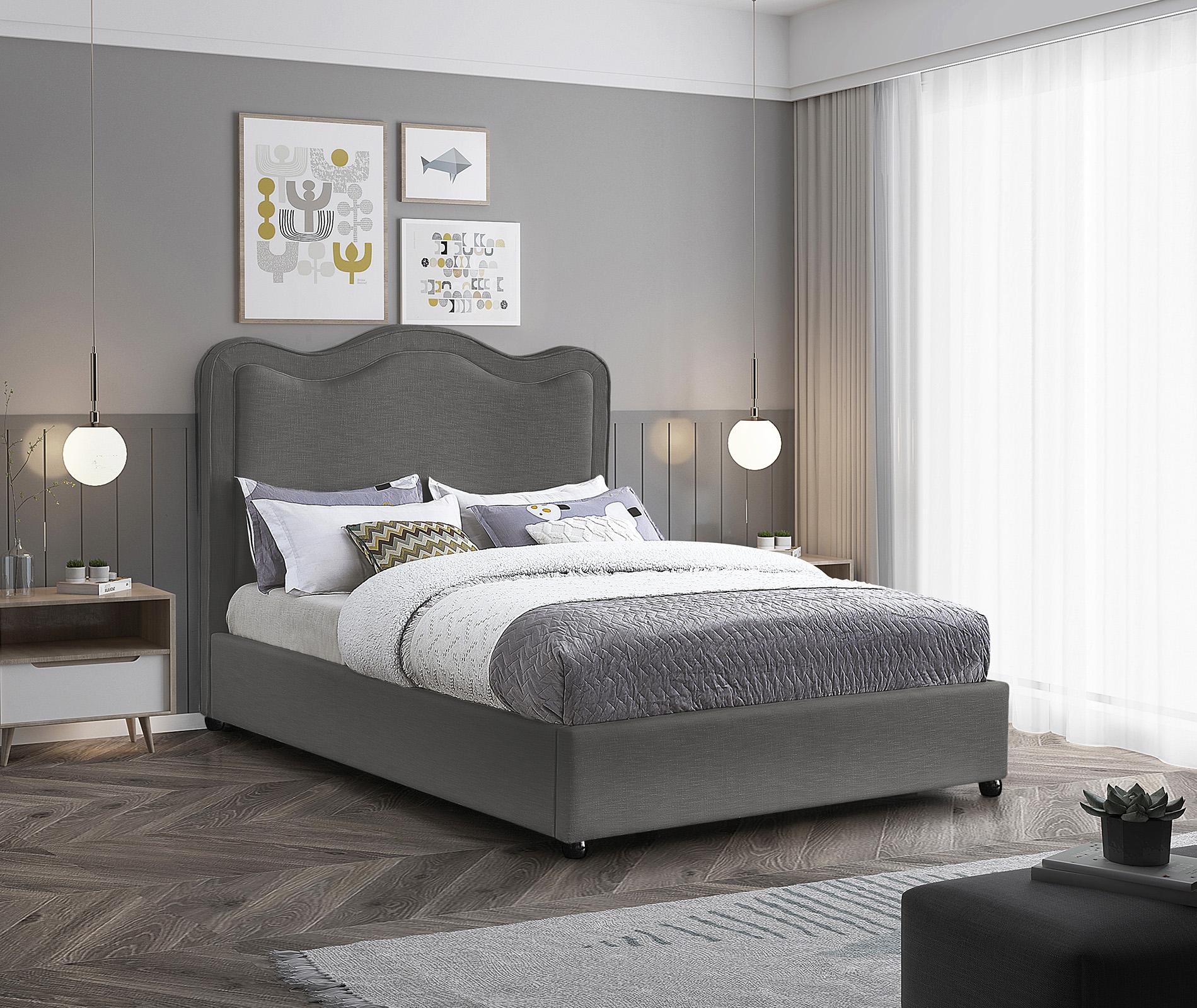 

    
Grey Linen Full Bed FELIX FelixGrey-F Meridian Contemporary Modern
