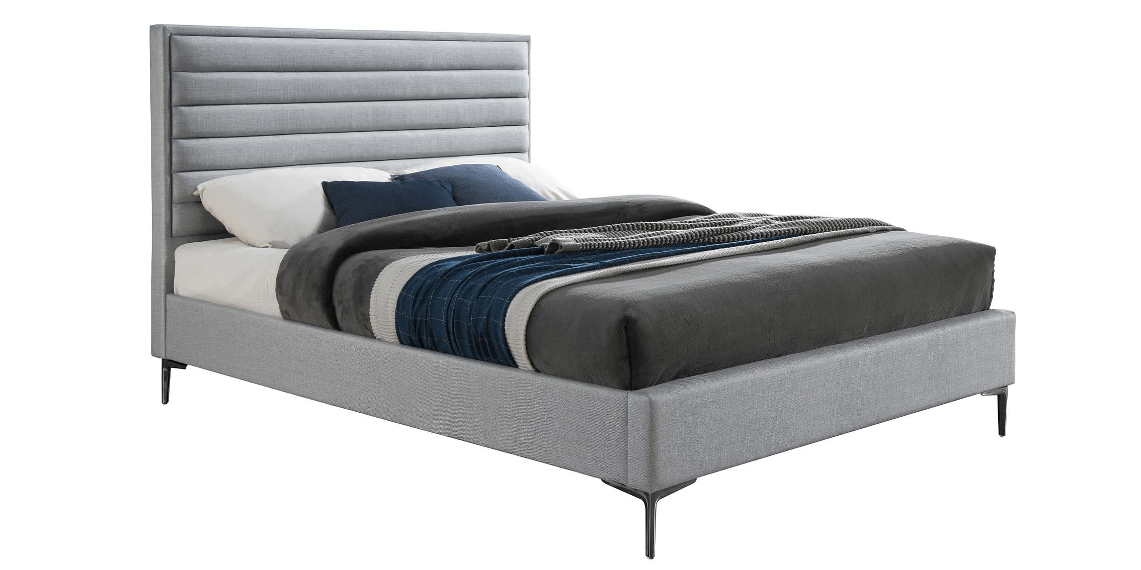 

    
Grey Linen King Bed HUNTER HunterGrey-K Meridian Modern Contemporary
