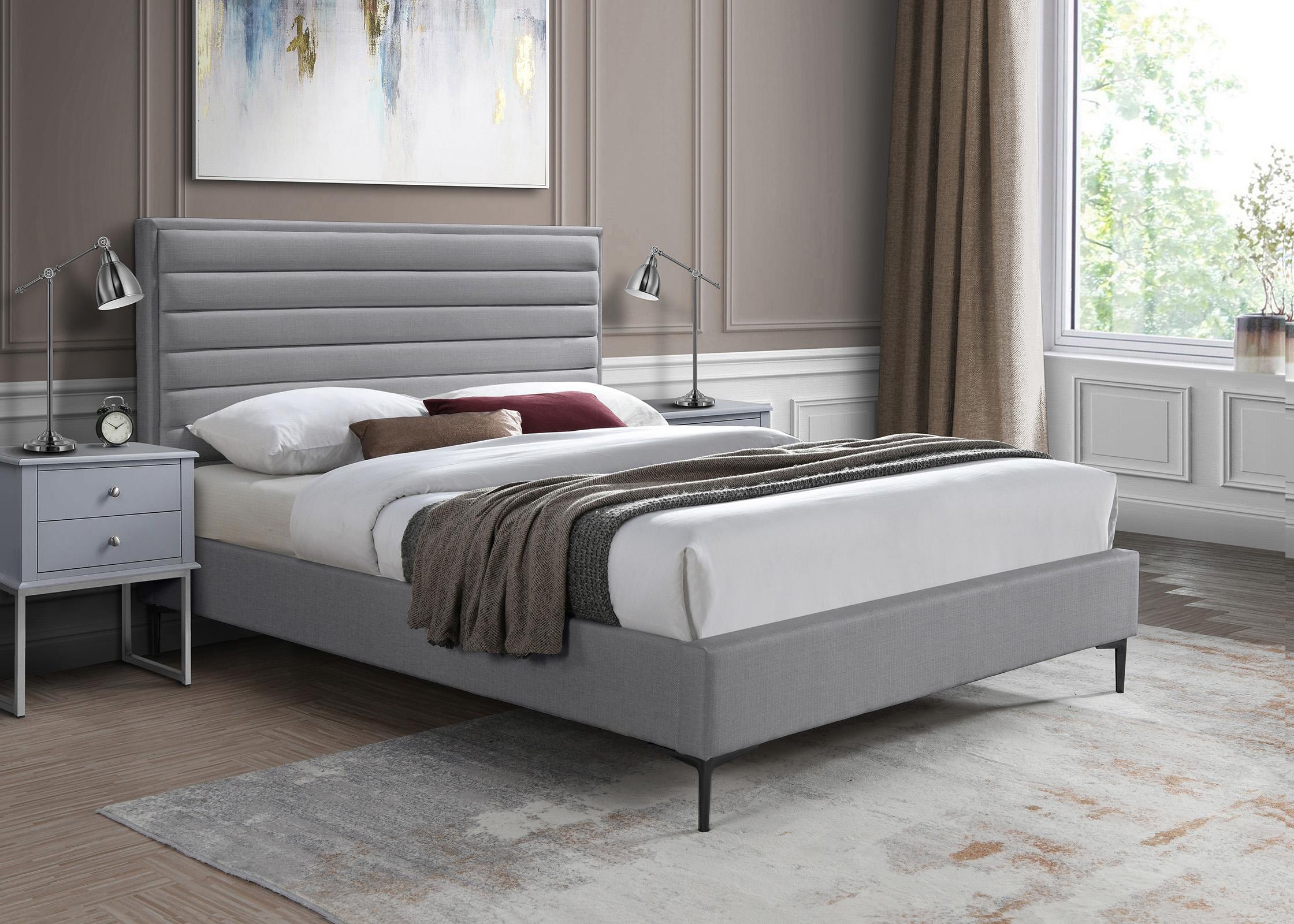 

    
Grey Linen King Bed HUNTER HunterGrey-K Meridian Modern Contemporary
