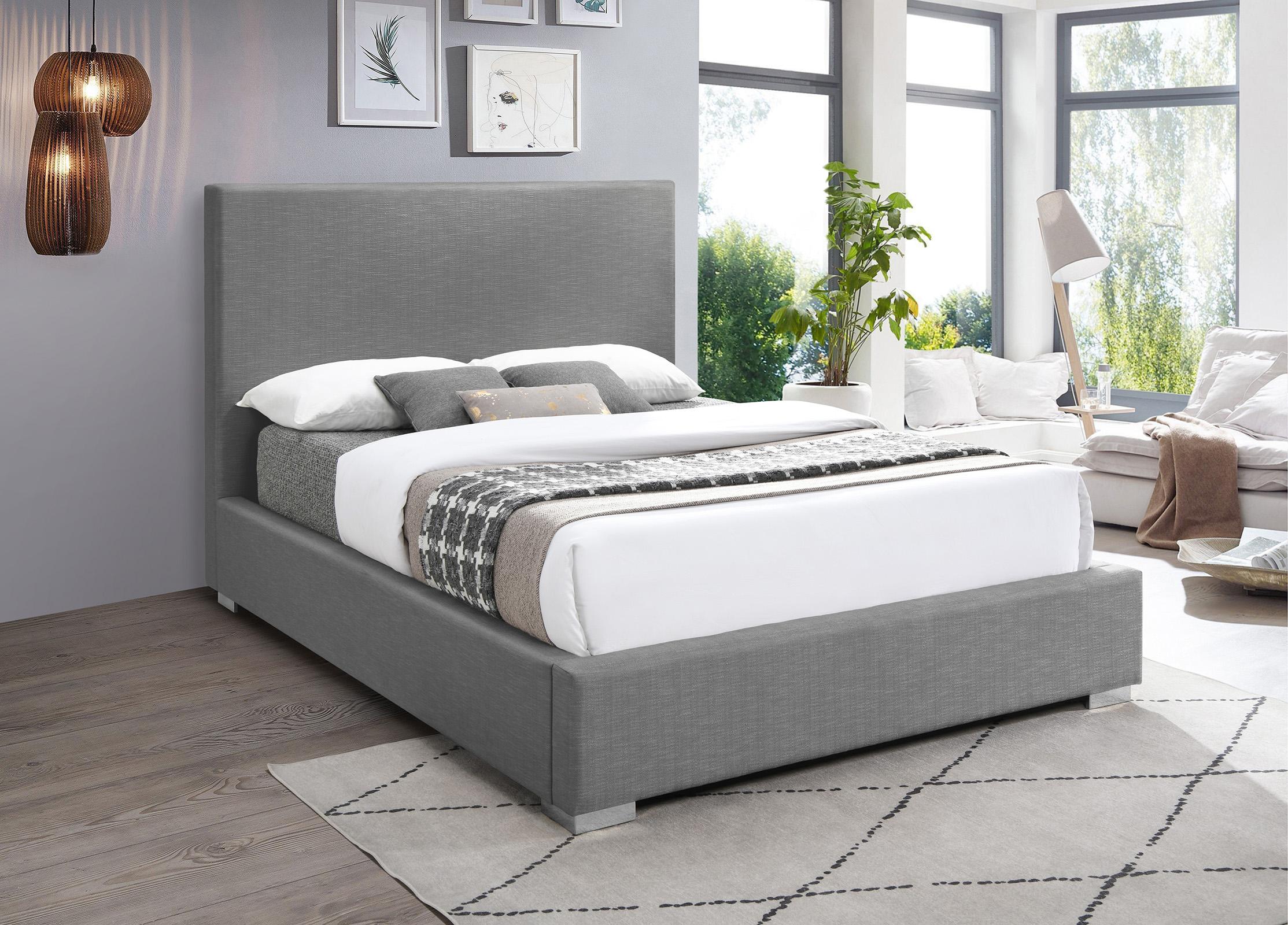 

    
Grey Linen King Platform Bed CROSBY CrosbyGrey-K Meridian Contemporary Modern
