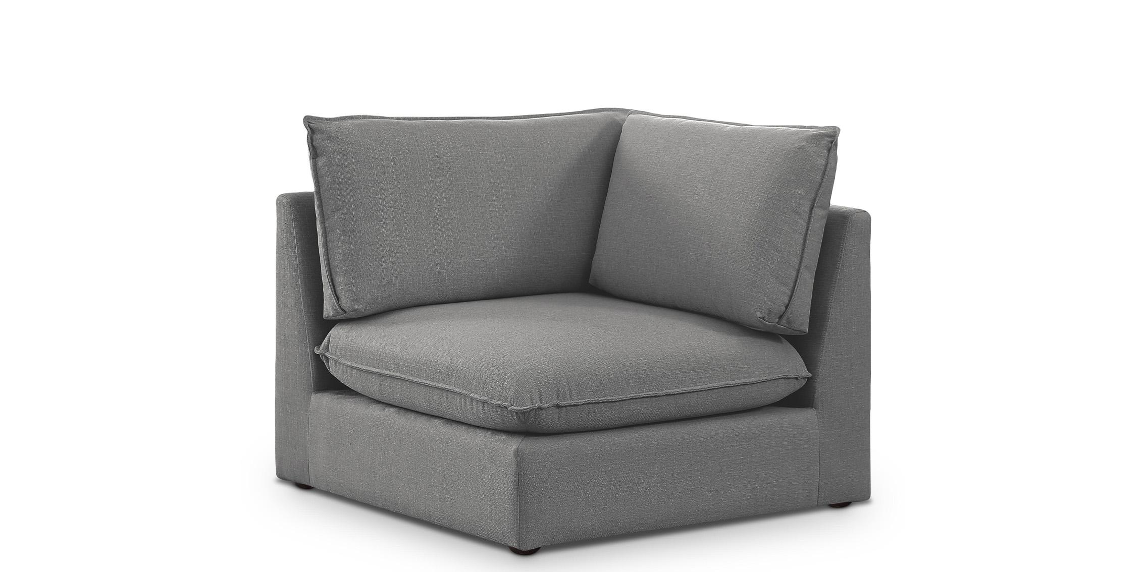 

    
Grey Linen Modular Corner Chair MACKENZIE 688Grey-Corner Meridian Contemporary
