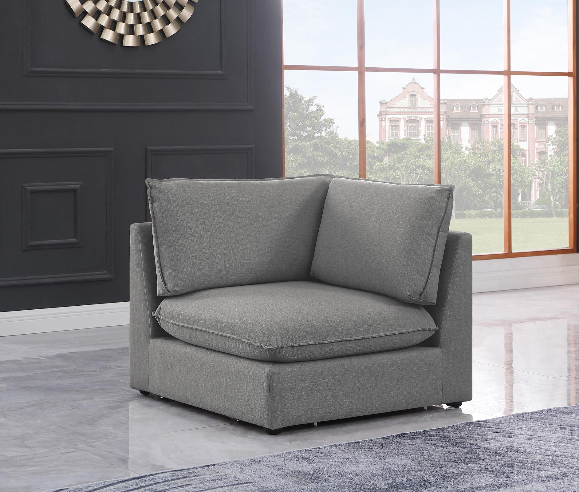 

    
Grey Linen Modular Corner Chair MACKENZIE 688Grey-Corner Meridian Contemporary
