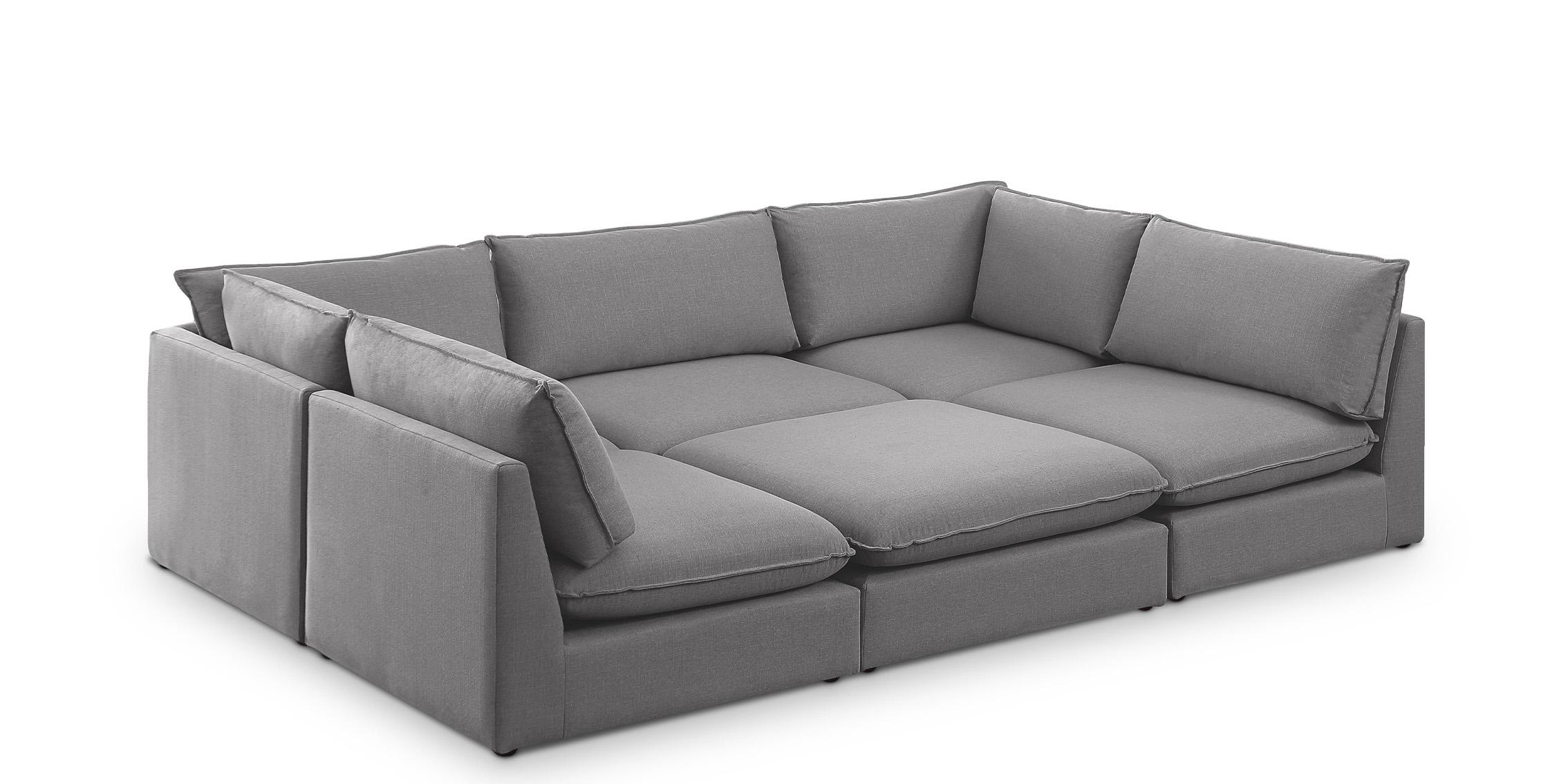 Meridian Furniture MACKENZIE 688Grey-Sec6D Modular Sectional