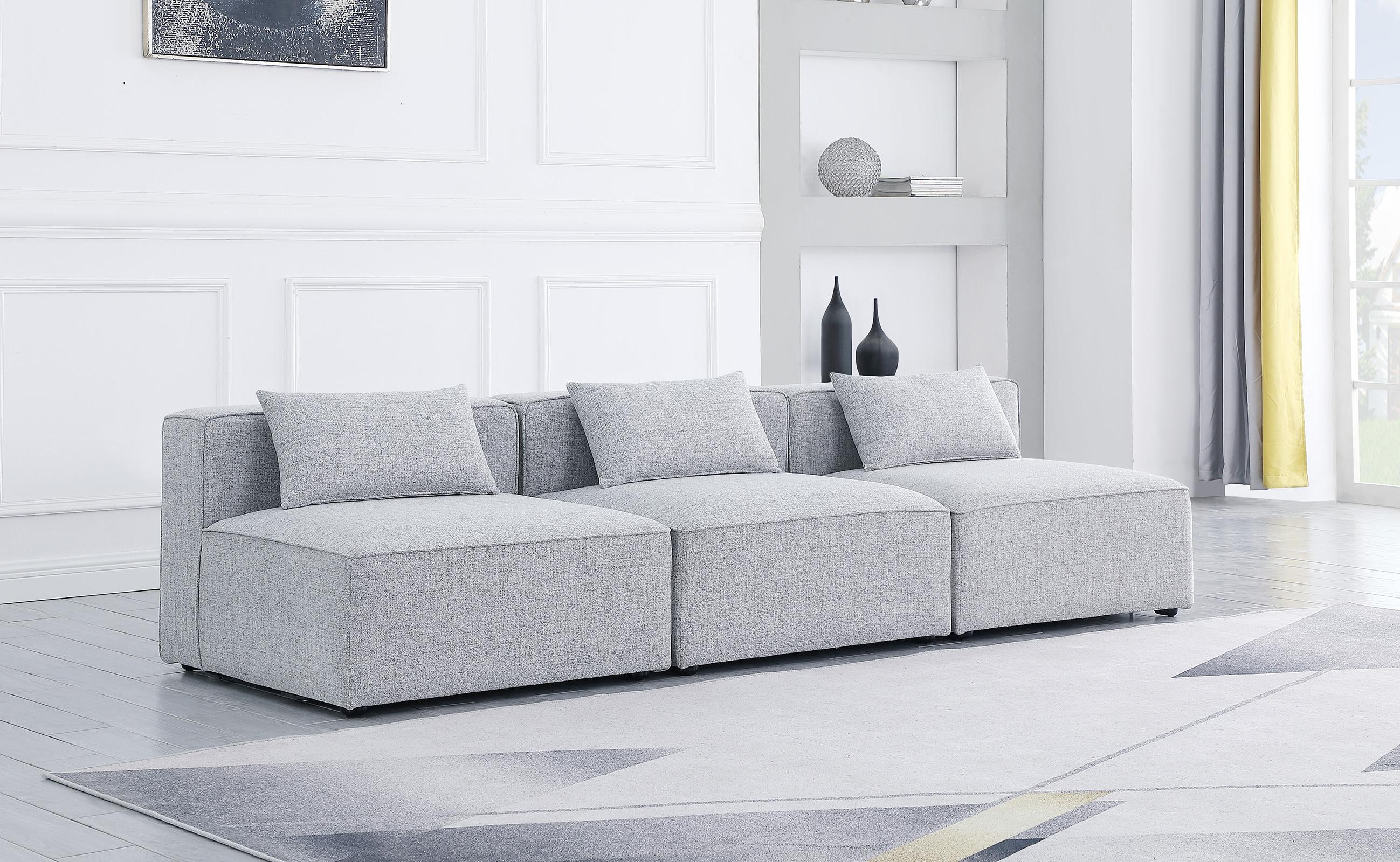 

    
GREY Linen Modular Sofa CUBE 630Grey-S108A Meridian Contemporary Modern
