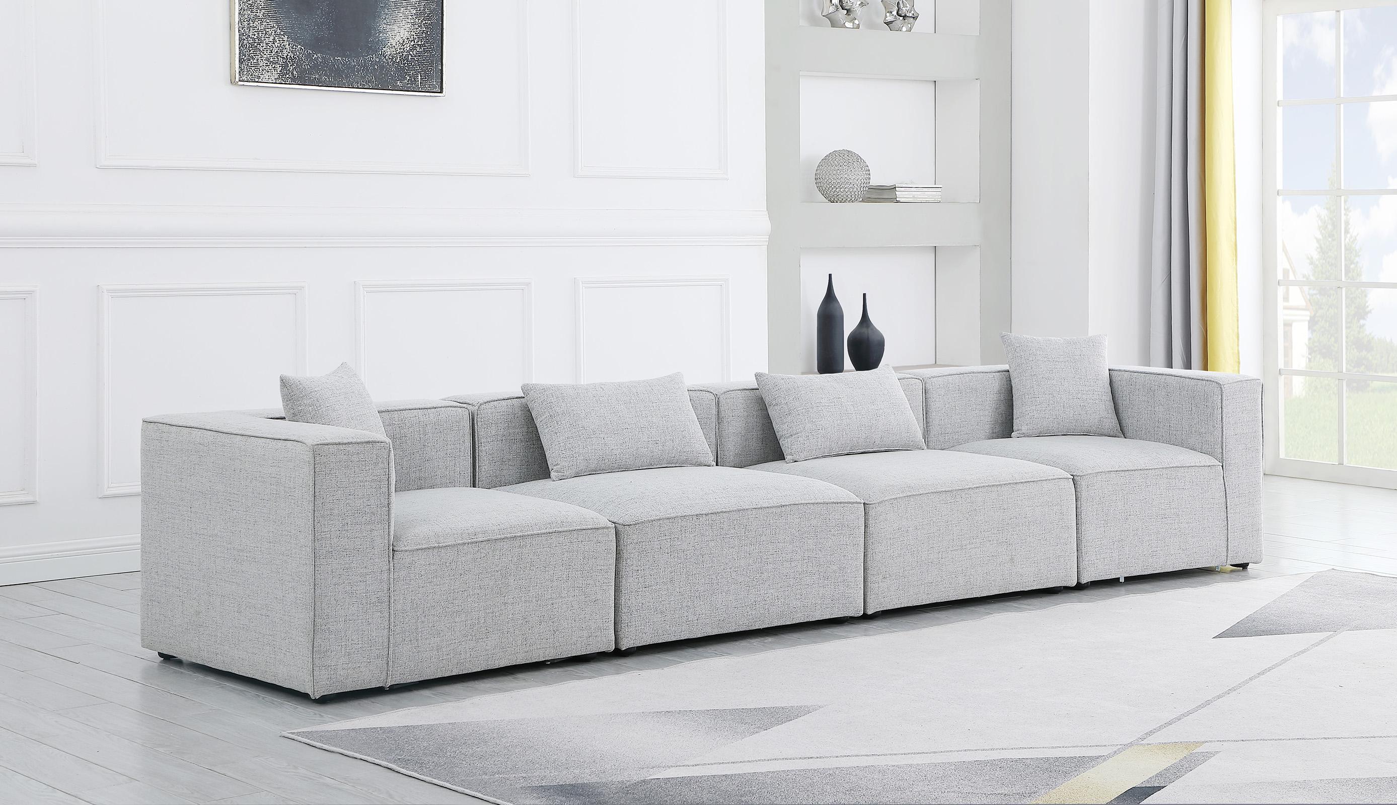 

    
GREY Linen Modular Sofa CUBE 630Grey-S144B Meridian Contemporary Modern
