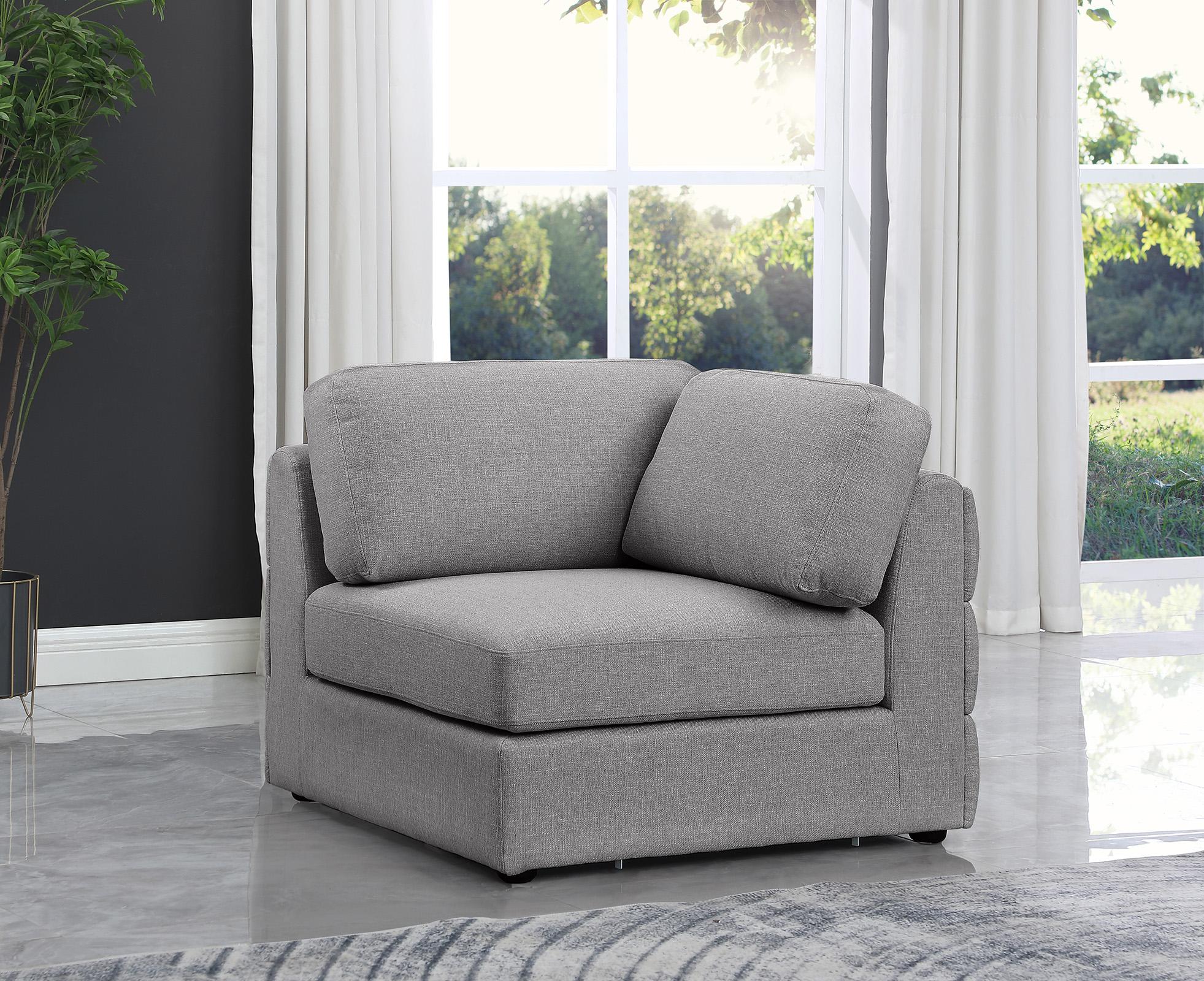 

    
Grey Linen Polyester Modular Corner Chair BECKHAM 681Grey-Corner Meridian Modern
