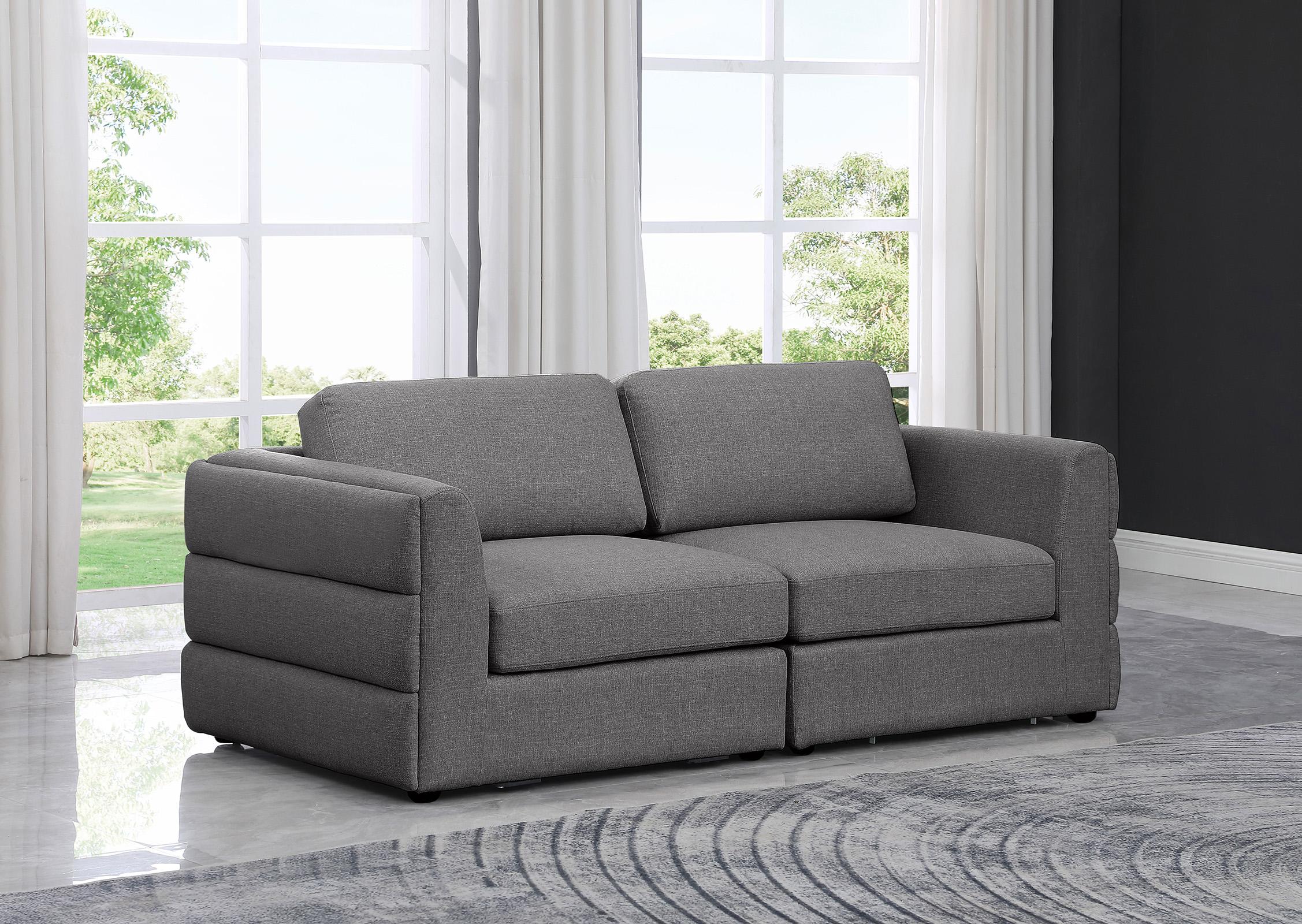 

    
Grey Linen Polyester Modular Sofa BECKHAM 681Grey-S76A Meridian Modern
