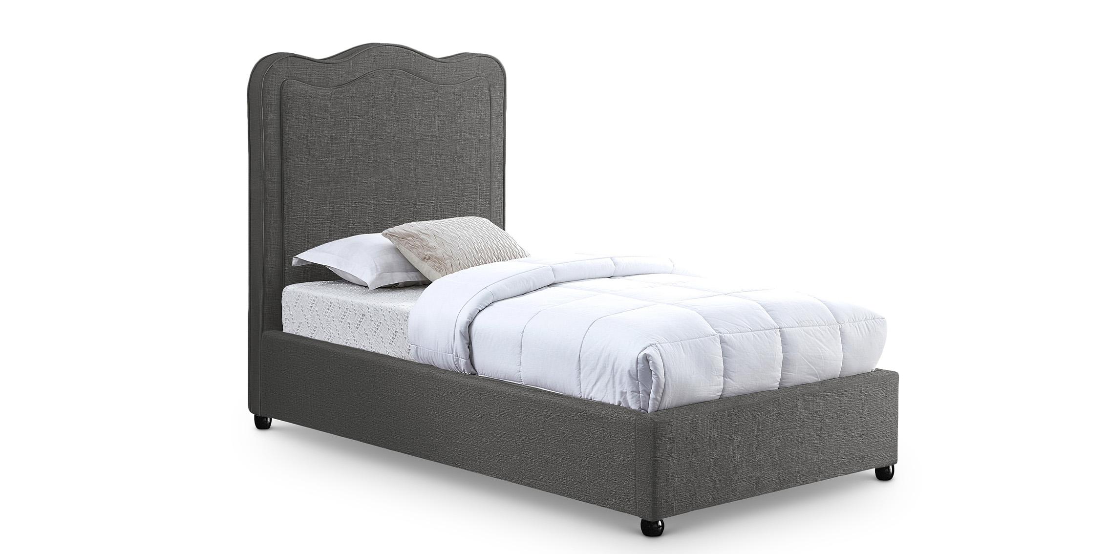 

    
Grey Linen Twin Bed FELIX FelixGrey-T Meridian Contemporary Modern
