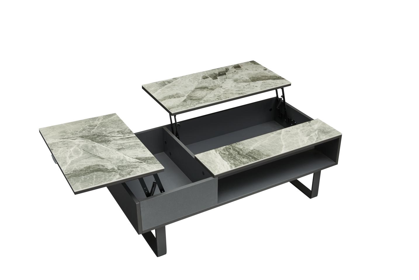 

    
Stanley Grey Marble Coffee Table w/ Storage Made in Italy Contemporary
