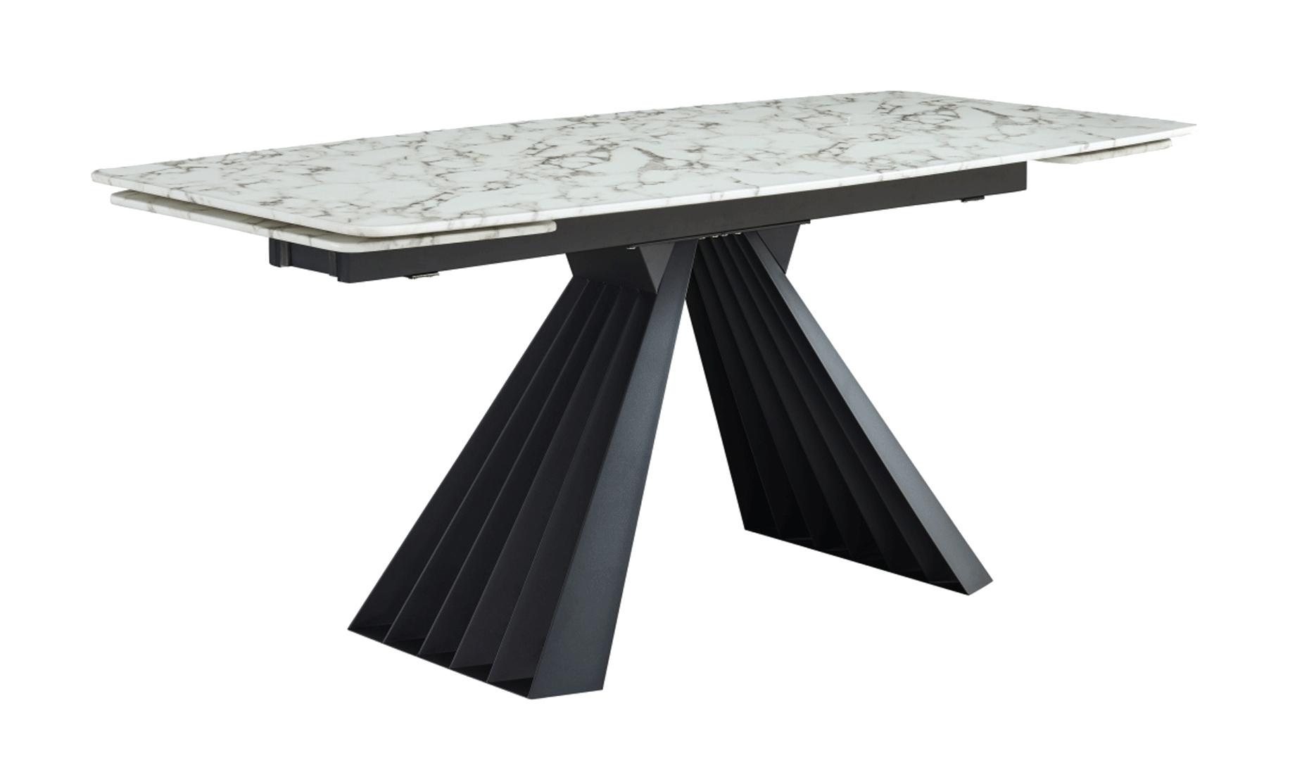 

    
Grey Marble Dining Table w/ Extension 152 ESF Modern Contemporary MADE IN ITALY
