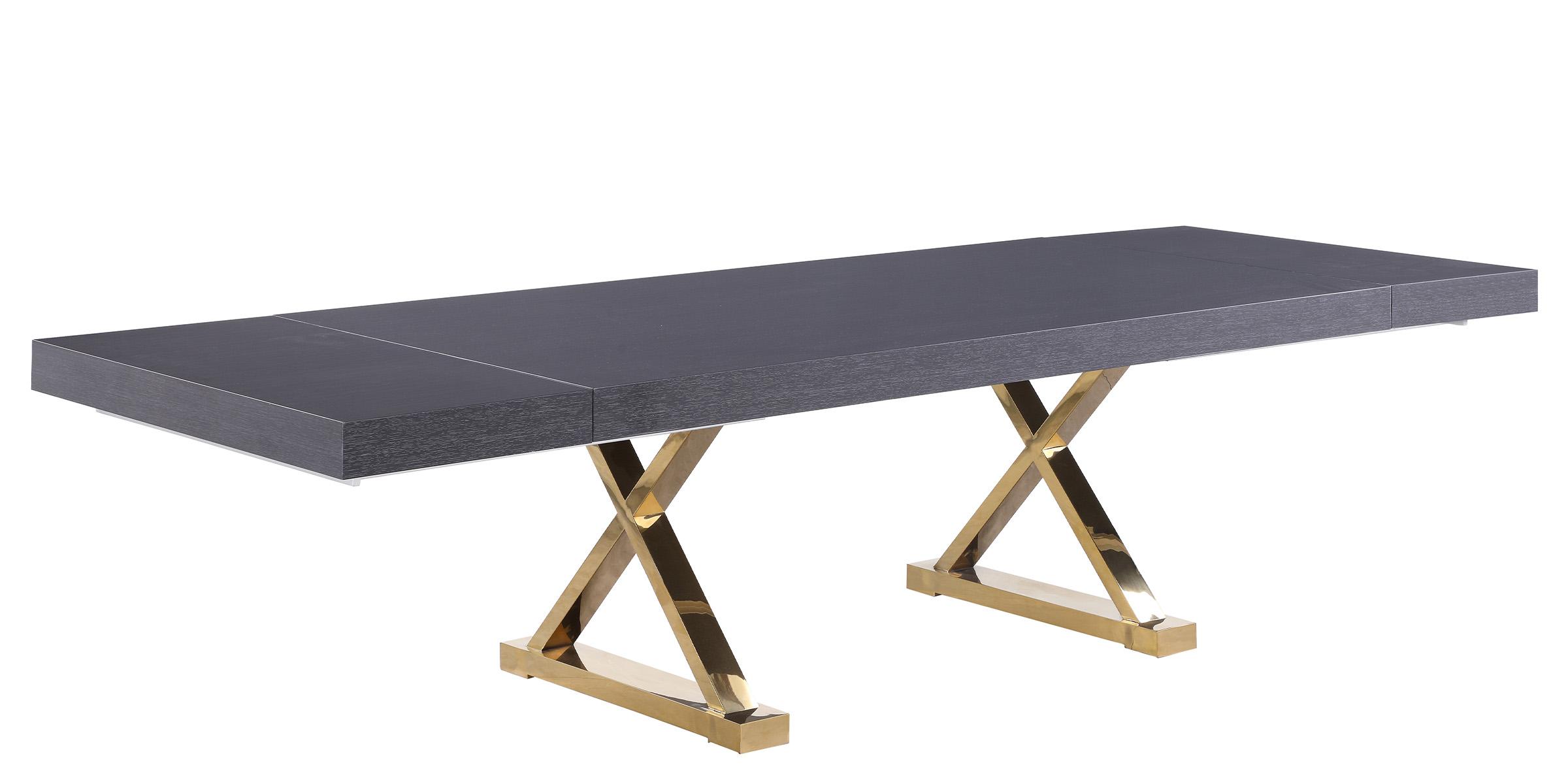 

    
Meridian Furniture Excel / Capri 995-T Dining Table Set Oak/Gray/Gold/Black 995-T-716Black-C-Set-9
