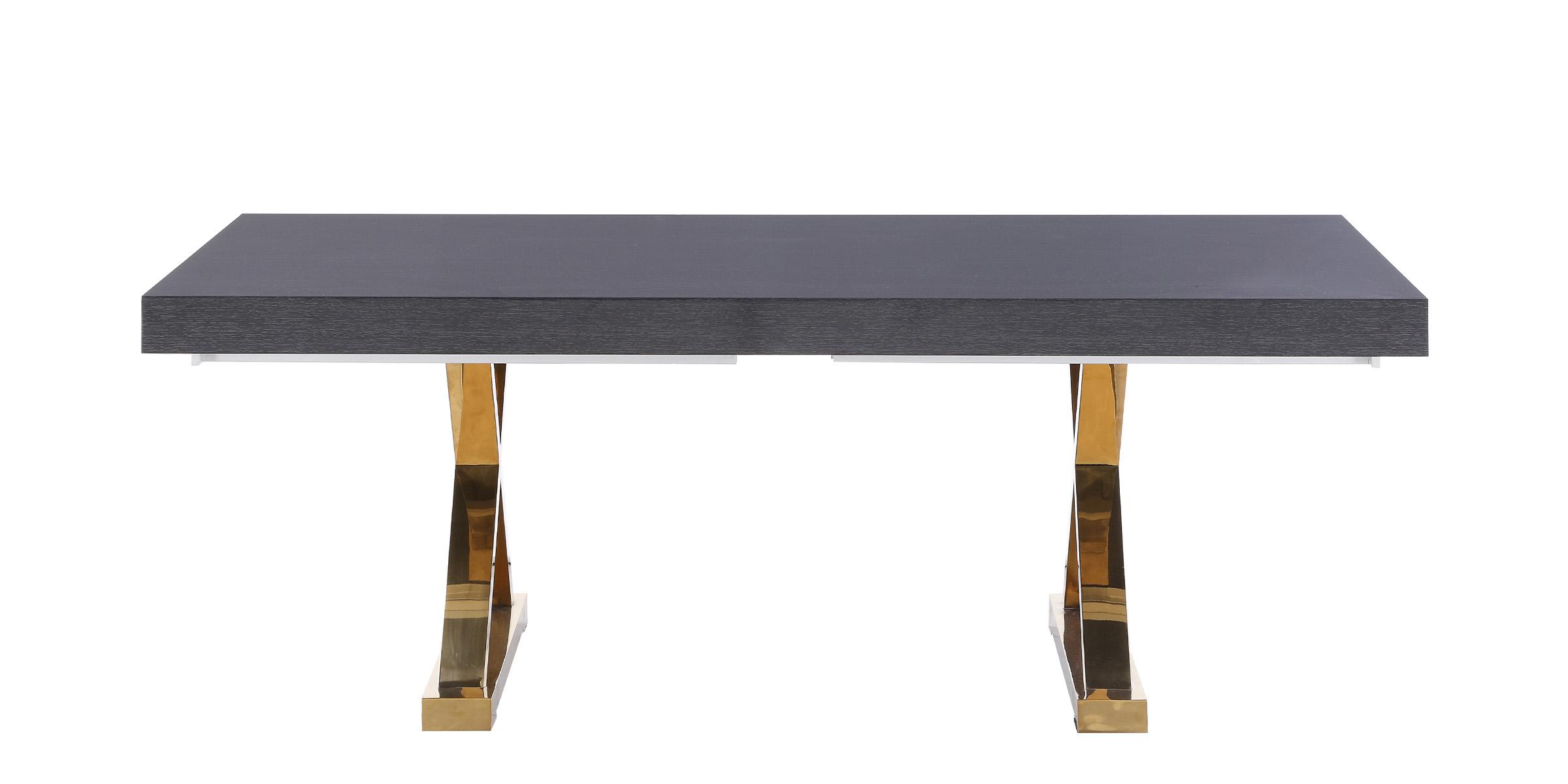 

    
 Order  Grey Oak Lacquer Extendable Dining Table Set 9 Excel Capri 995-T Meridian Modern

