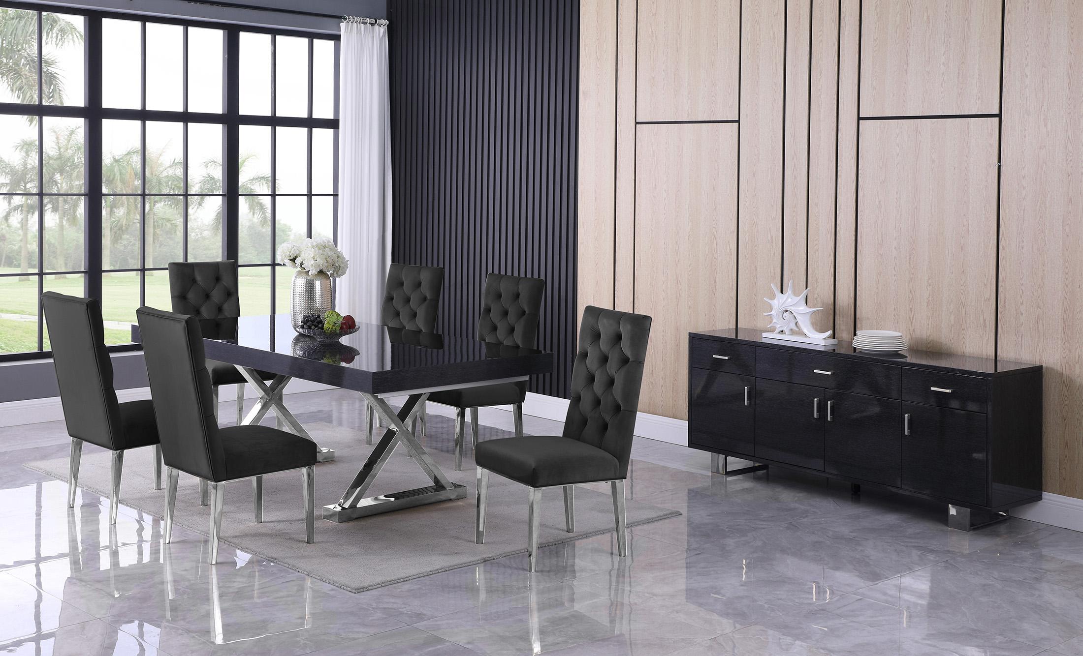 

    
Grey Oak Lacquer Extendable Dining Table Set 9 Excel Juno  998-T Meridian Modern

