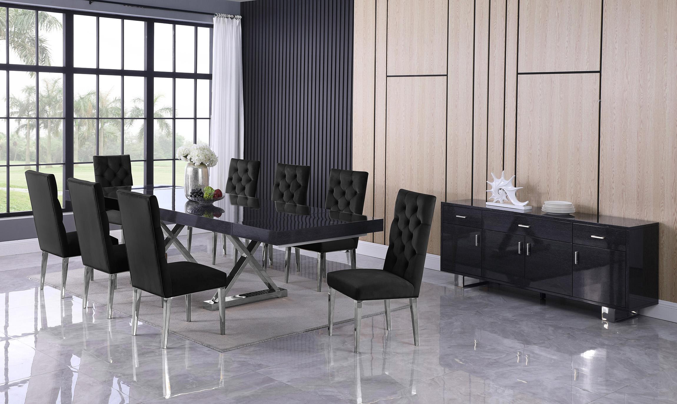 

    
 Photo  Grey Oak Lacquer Extendable Dining Table Set 9 Excel Juno  998-T Meridian Modern
