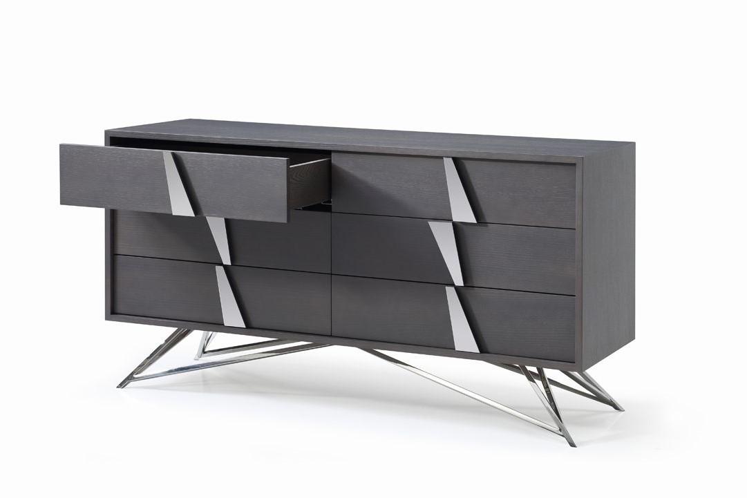 

    
 Order  Grey Oak & Stainless Steel King Panel Bedroom Set 5Pcs by VIG Modrest Nicola
