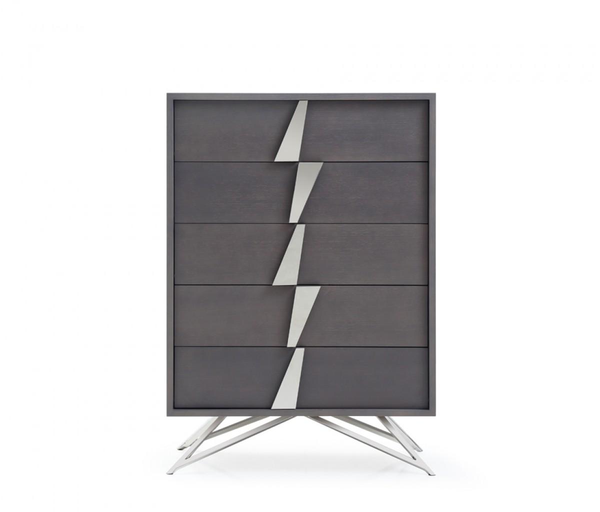 

    
 Order  Grey Oak & Stainless Steel Queen Panel Bedroom Set 6Pcs by VIG Modrest Nicola
