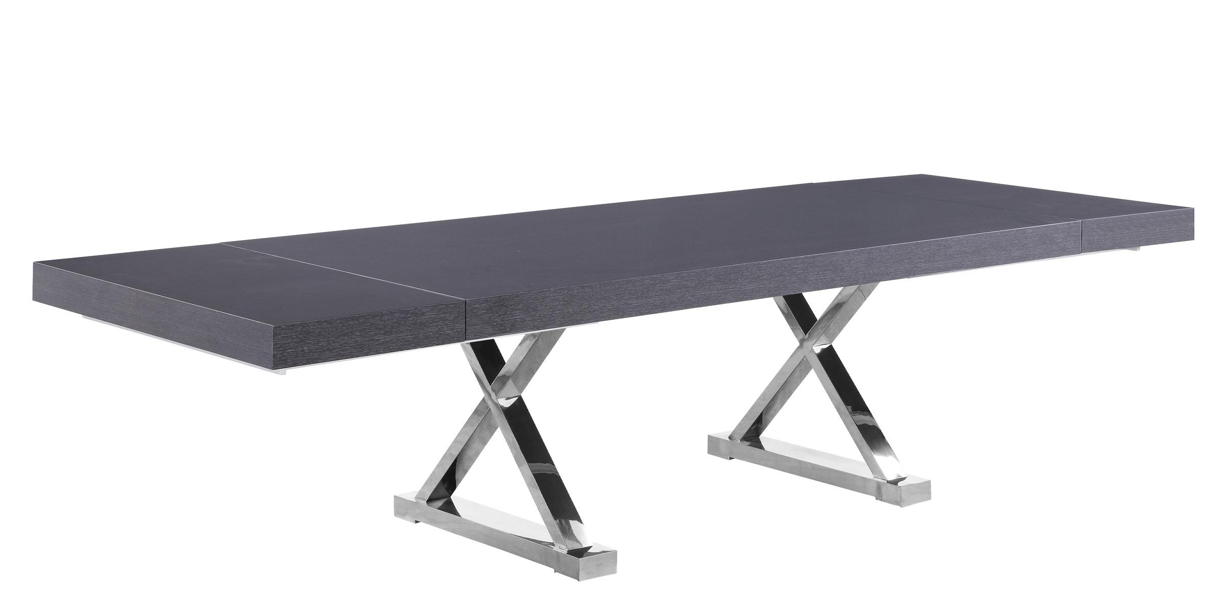 

    
Grey Oak Veneer Lacquer Extendable Dining Table 998-T Excel Meridian Modern
