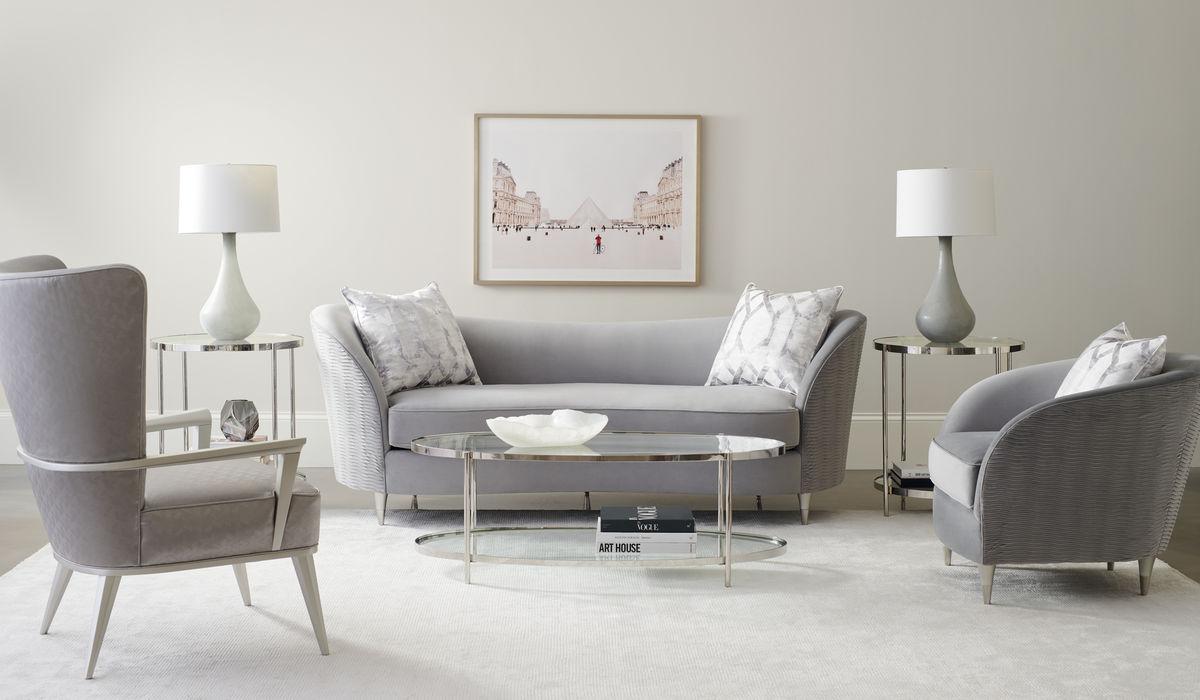 

        
Caracole FARRAH Sofa and Chair Light Grey Fabric 662896035278
