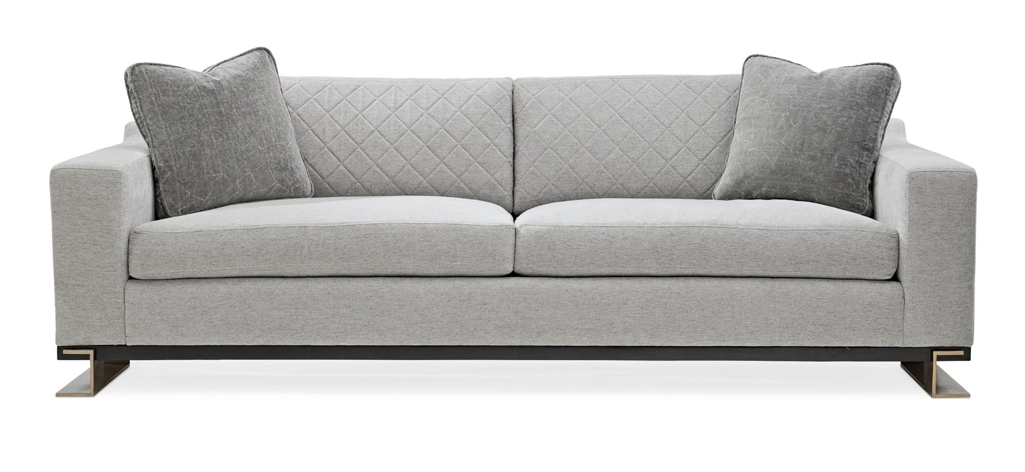 

    
Grey Plush Luxury Upholstery Contemporary EDGE SOFA Set 2Pcs by Caracole

