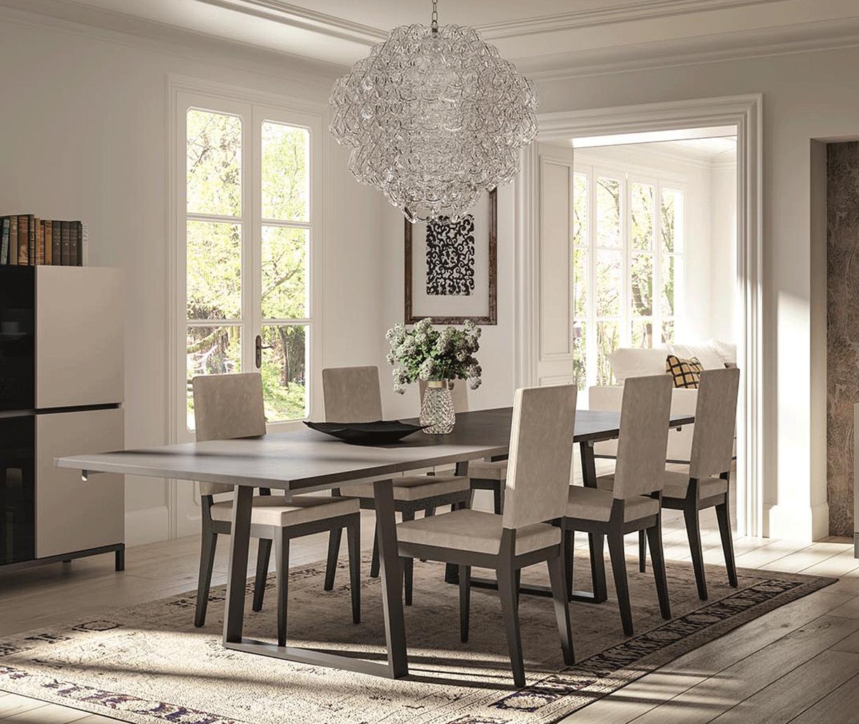 Contemporary, Modern Dining Table Set Kali Kali-Dining-7PC in Gray, Desert sand Eco-Leather