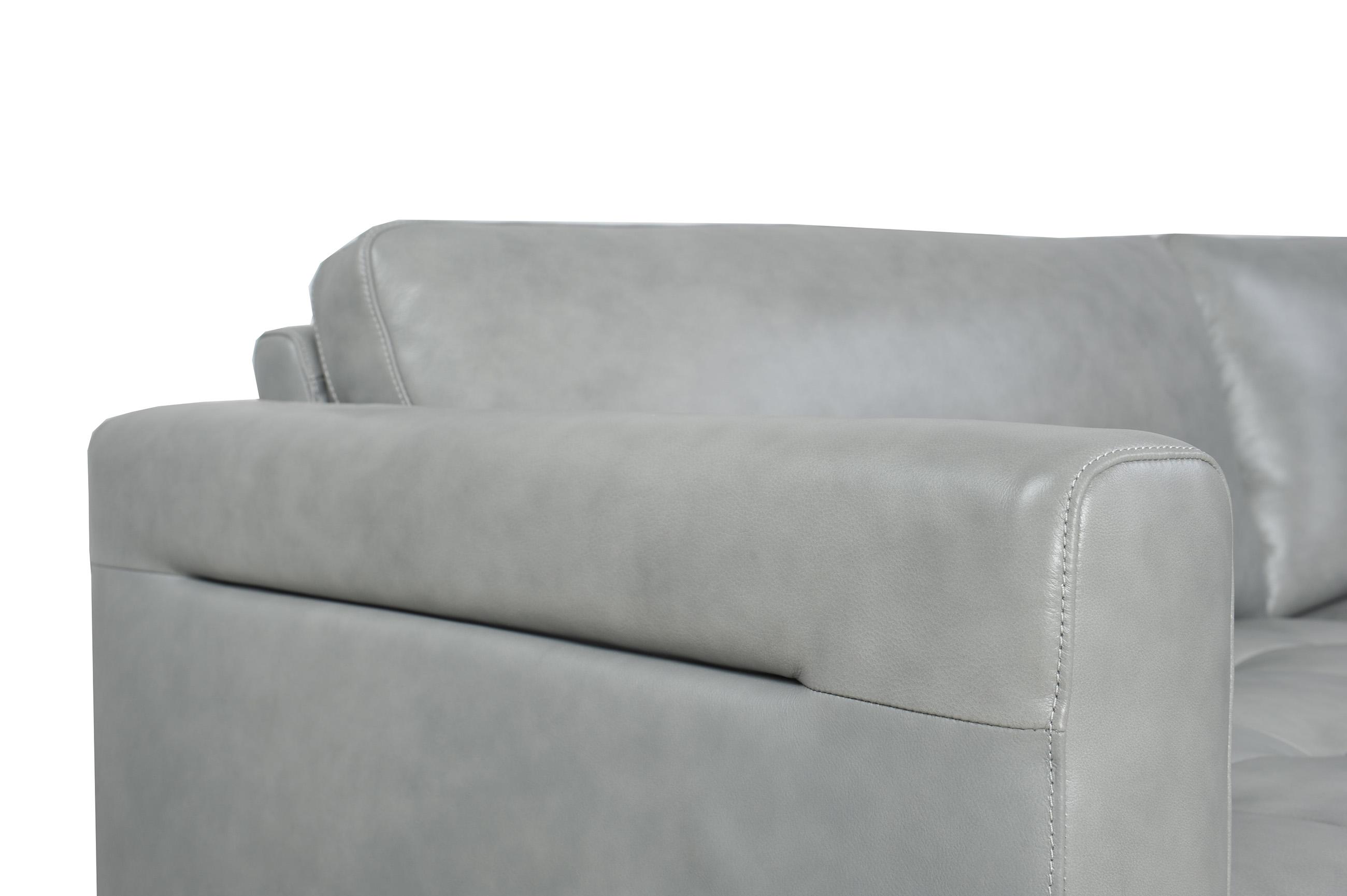 

    
Gray Top Grain Leather Sofa & Chair Set 2Pcs 365 Frensen Moroni Modern
