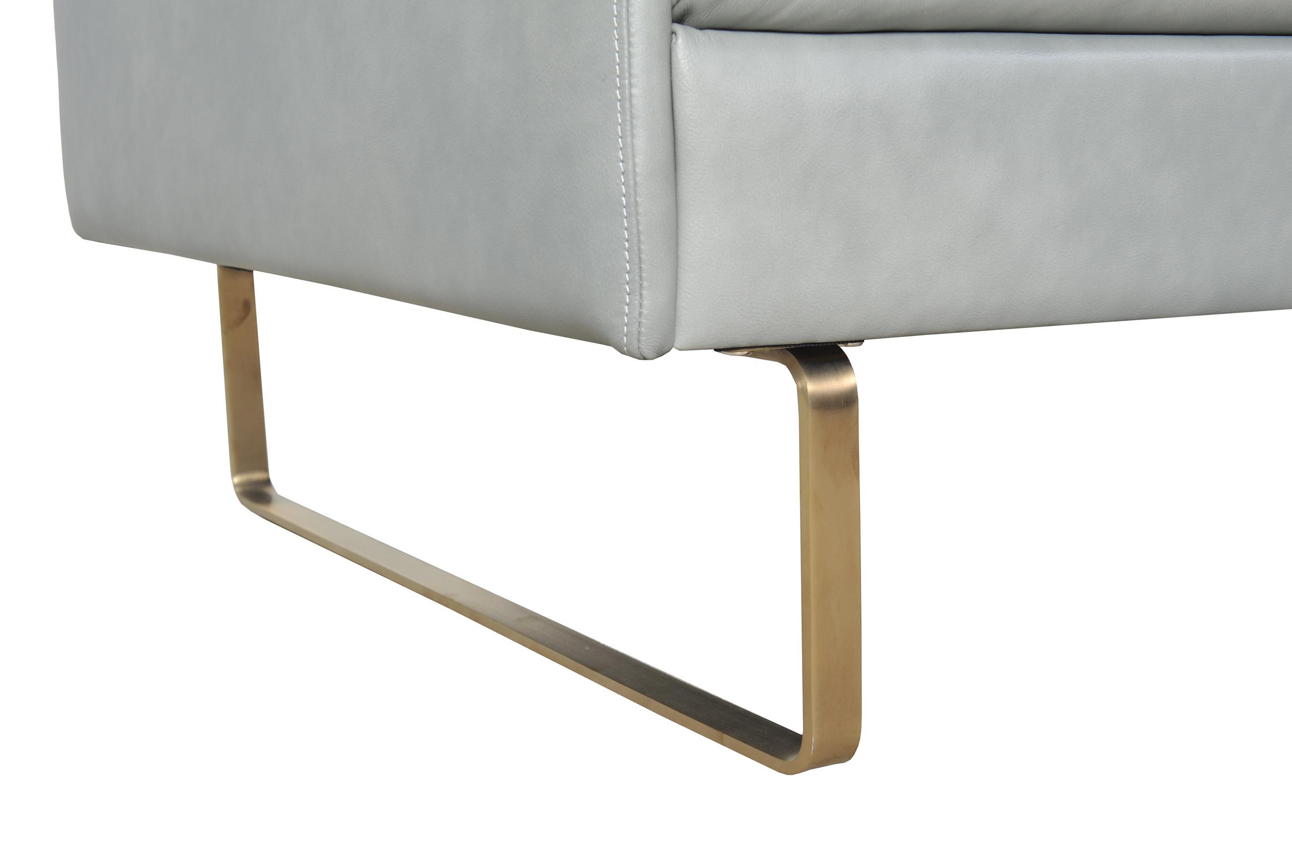 

    
 Shop  Gray Top Grain Leather Sofa & Chair Set 2Pcs 365 Frensen Moroni Modern
