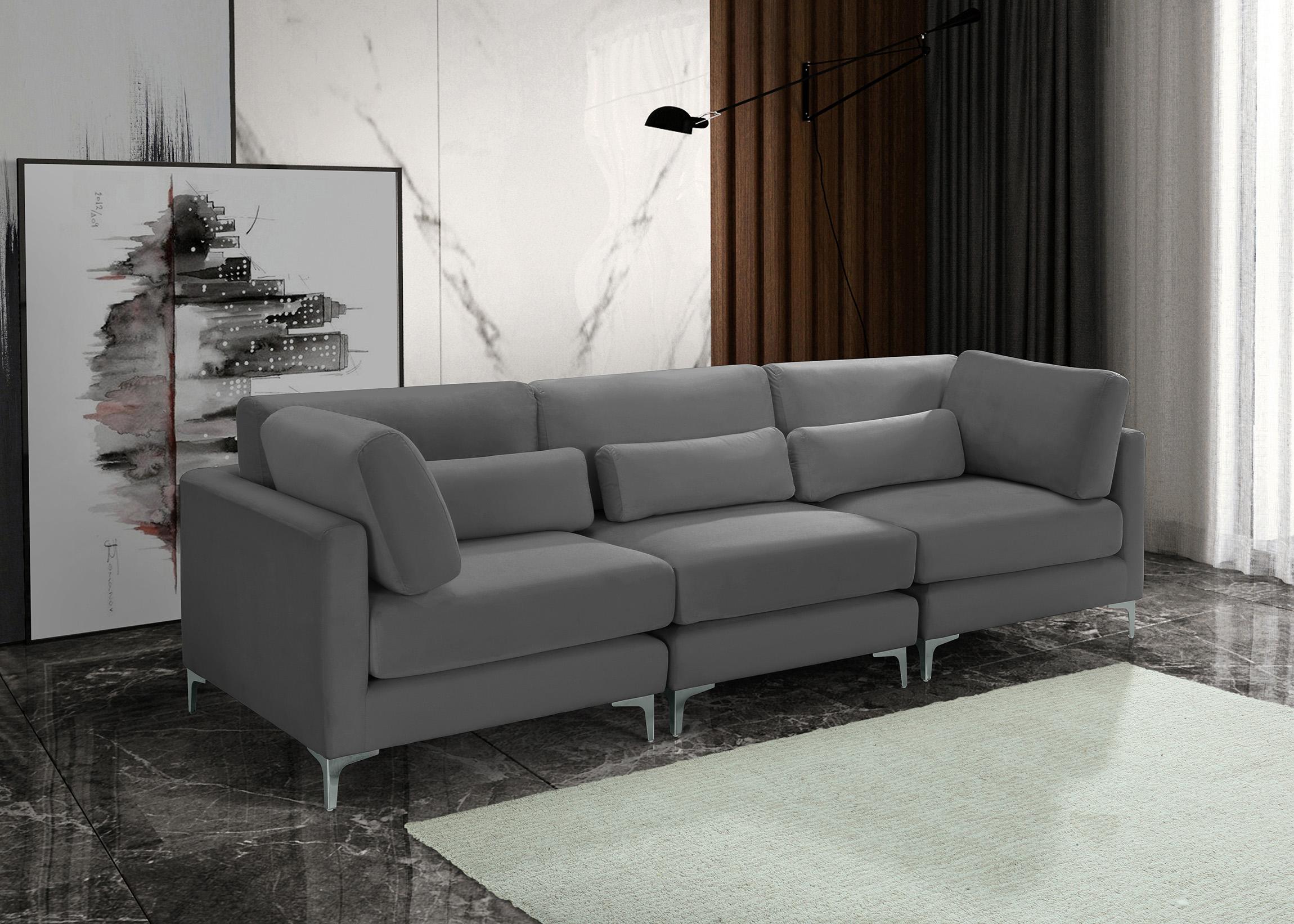 

    
Grey Velvet Modular Sofa JULIA 605Grey-S108 Meridian Contemporary Modern
