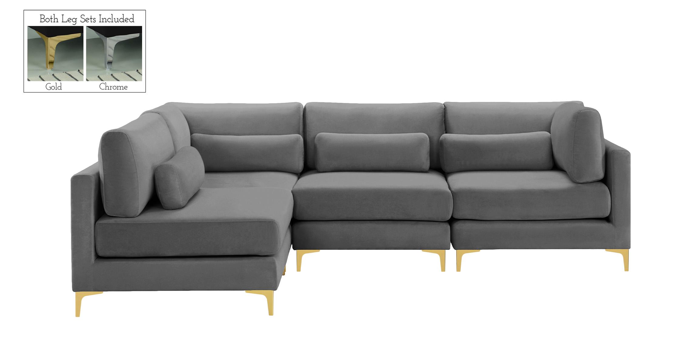 

    
605Grey-Sec4B Meridian Furniture Modular Sectional Sofa
