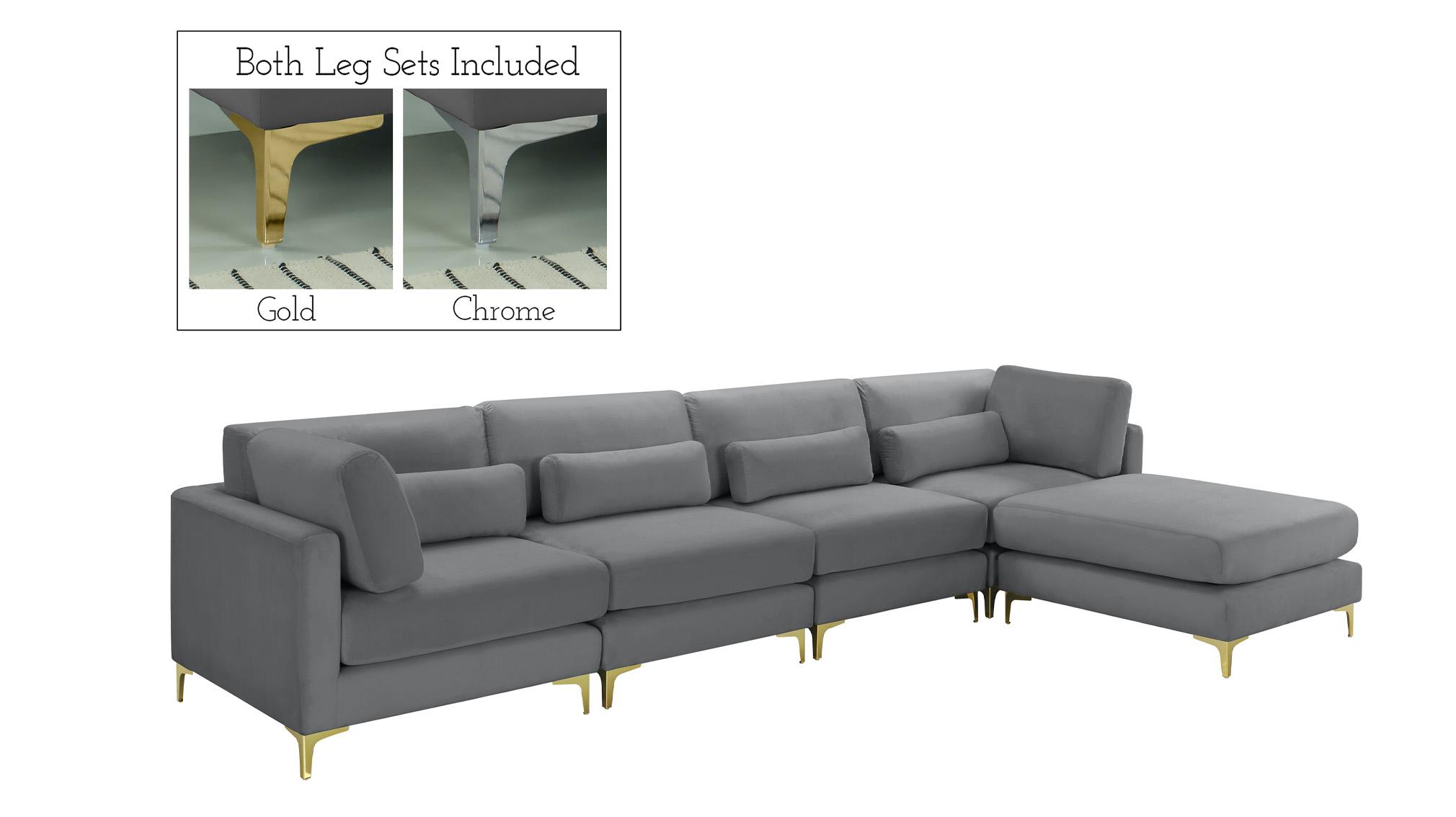 

    
Grey Velvet Modular Sectional Sofa JULIA 605Grey-Sec5A Meridian Contemporary
