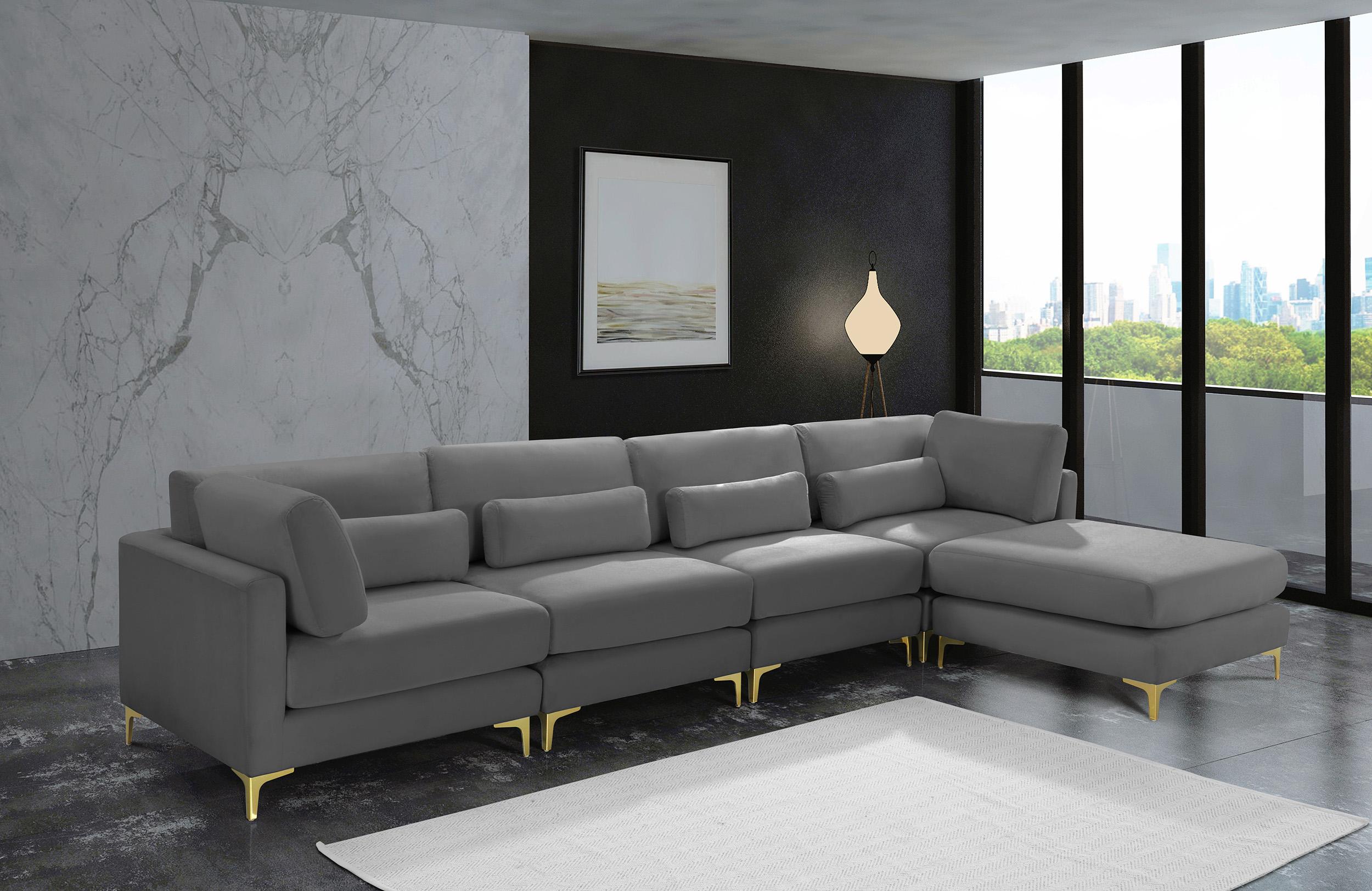 

    
Grey Velvet Modular Sectional Sofa JULIA 605Grey-Sec5A Meridian Contemporary

