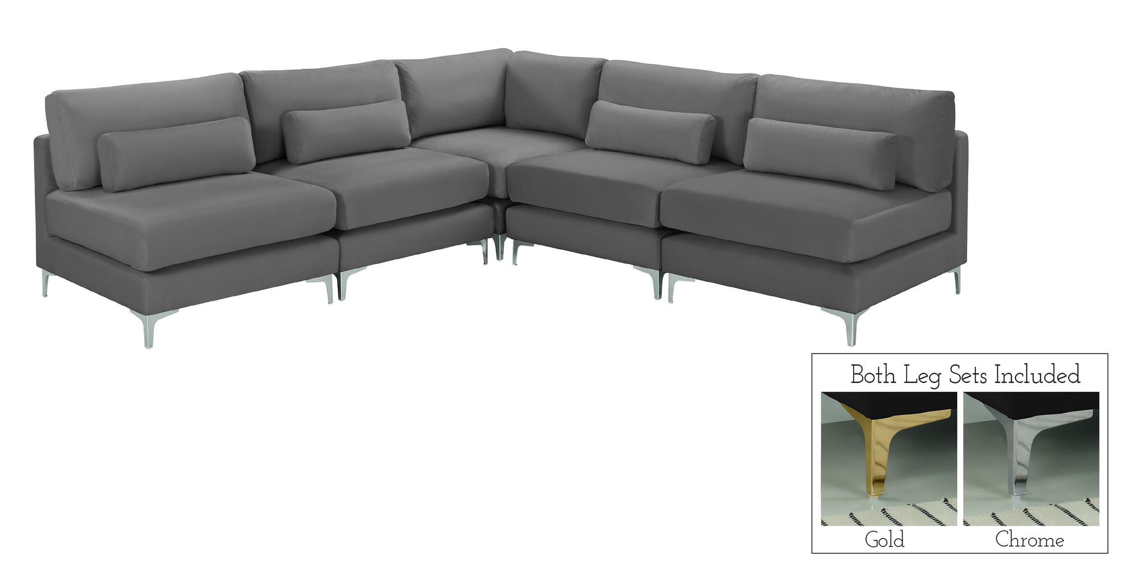 

    
Grey Velvet Modular Sectional Sofa JULIA 605Grey-Sec5B Meridian Contemporary

