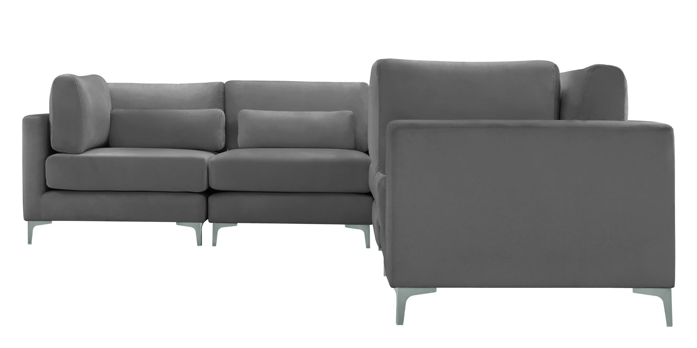 

        
Meridian Furniture JULIA 605Grey-Sec5C Modular Sectional Sofa Gray Velvet 753359809410
